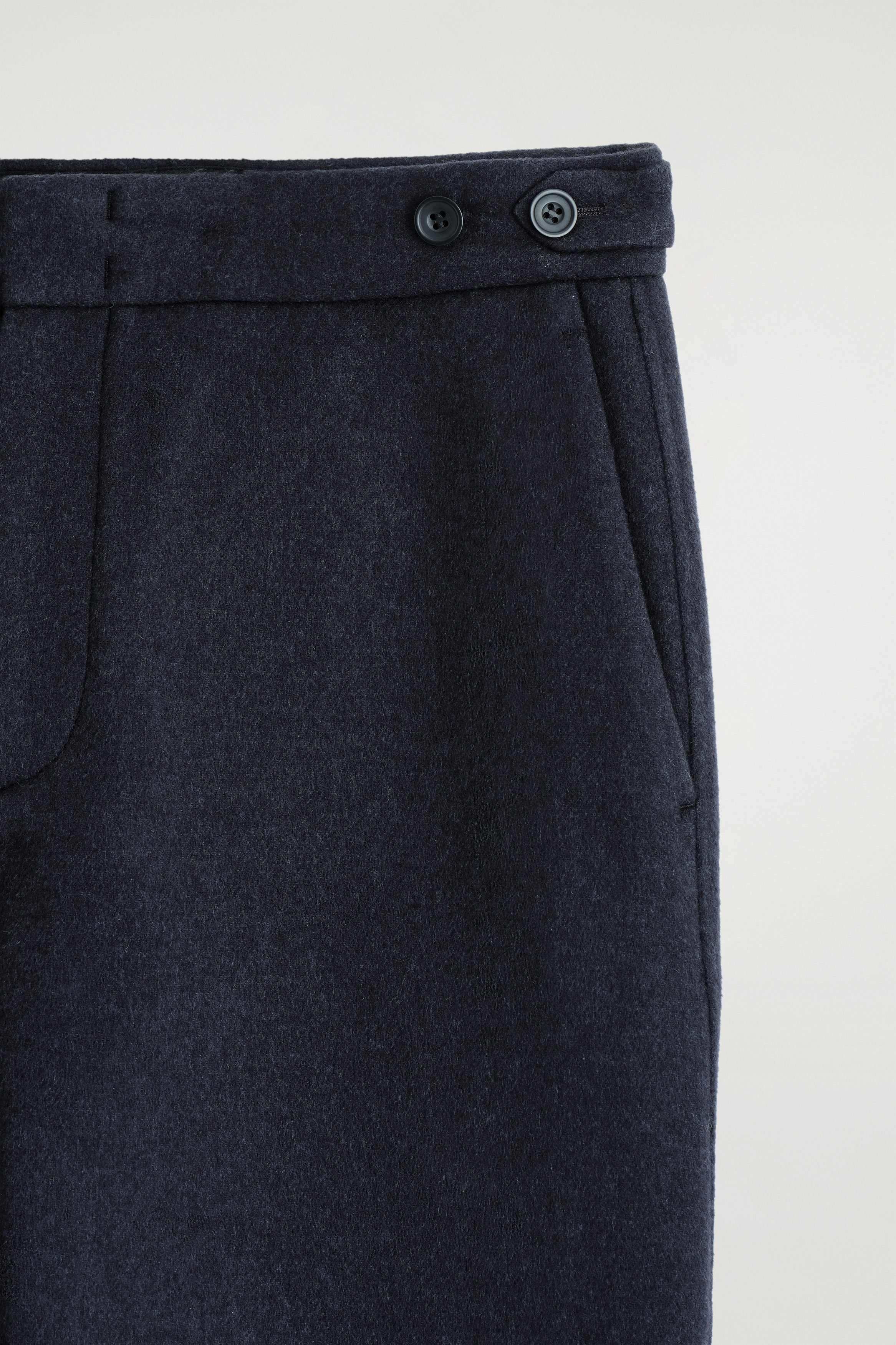 SPLIT WOOL RELAXED-FIT TAPERED TROUSERS - NAVY | COS