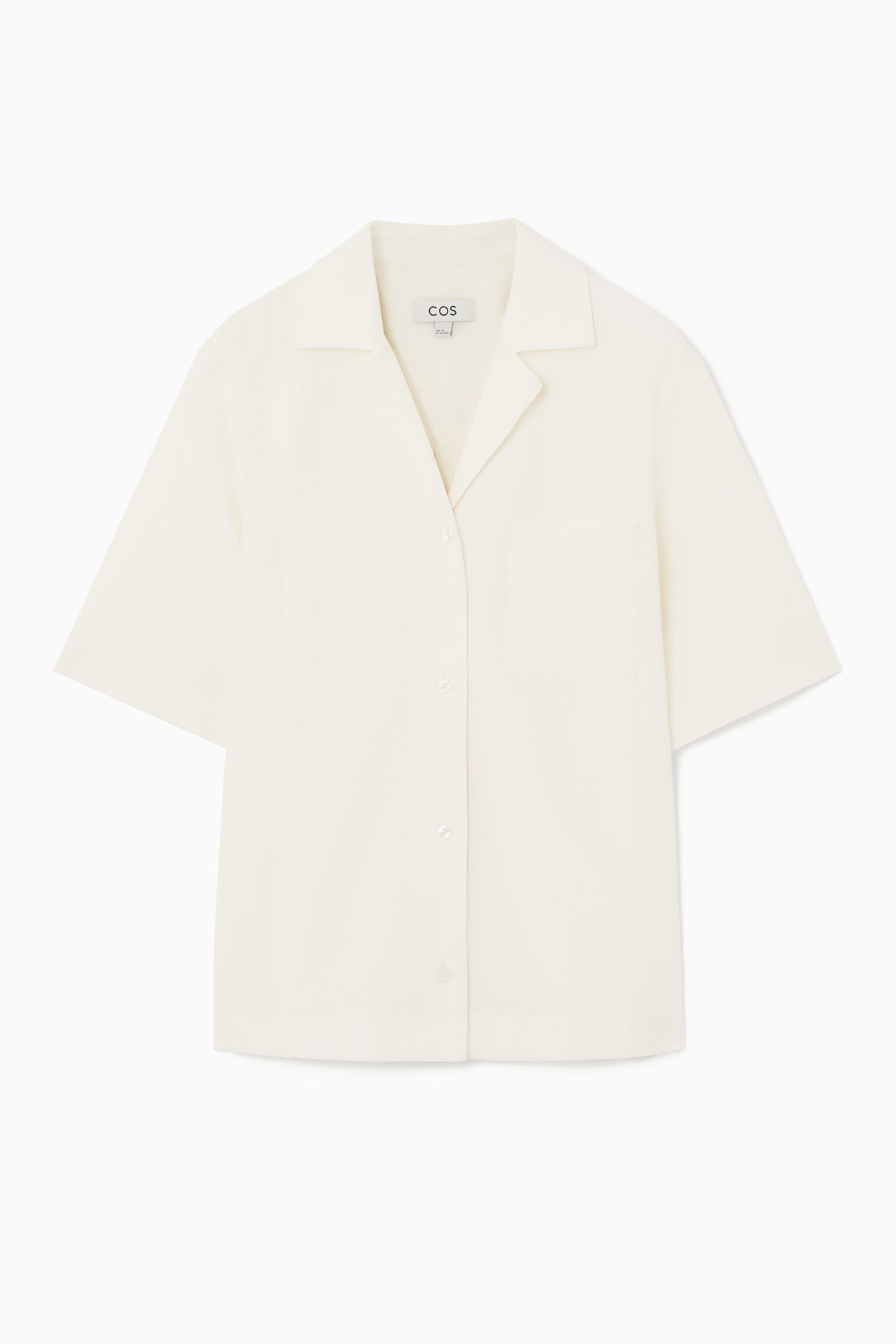 REGULAR SEERSUCKER SHIRT - OFF WHITE