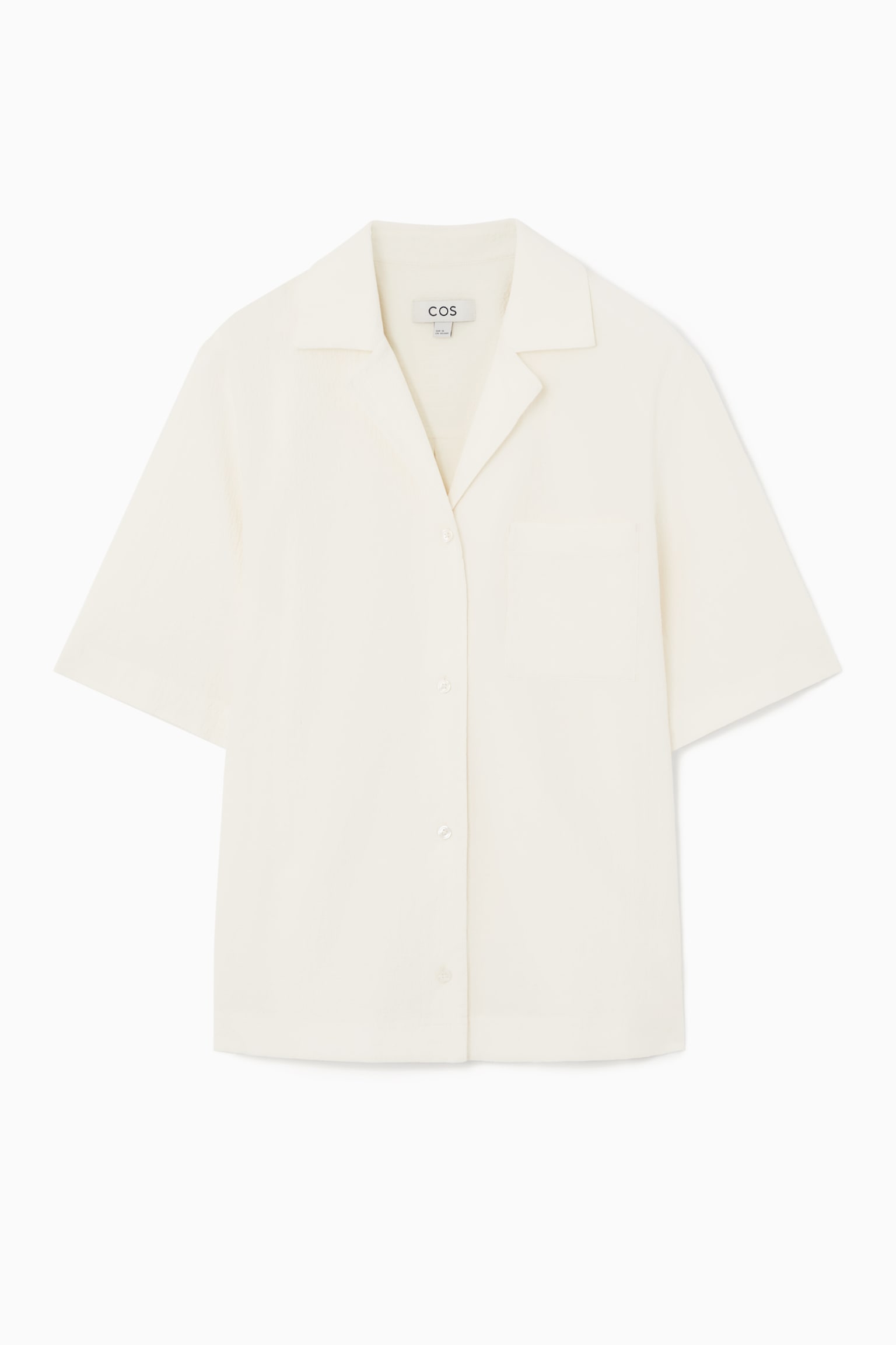 REGULAR SEERSUCKER SHIRT - OFF WHITE