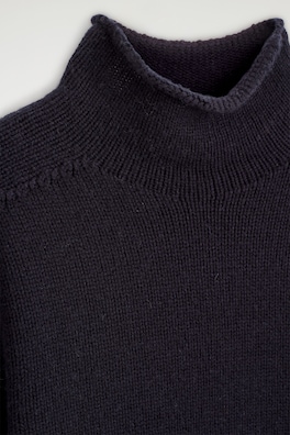 PURE CASHMERE MOCK-NECK SWEATER — NAVY 7