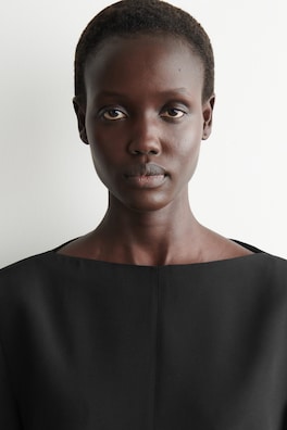 TAILORED SILK TOP — CARBON 5