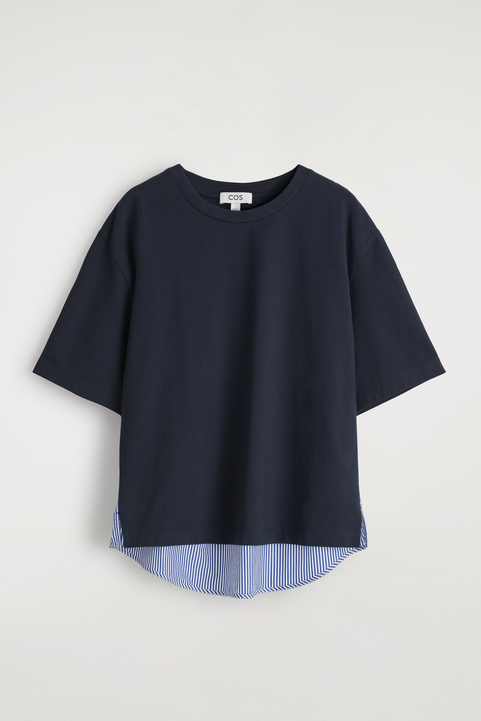 T-SHIRT À PANNEAUX - BLEU / RAYÉ - 2