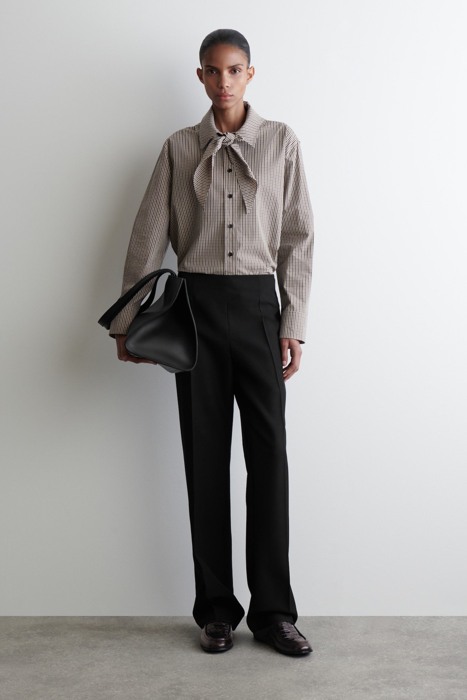CAMICIA A QUADRI CON DETTAGLIO FOULARD - BEIGE / QUADRI - 7