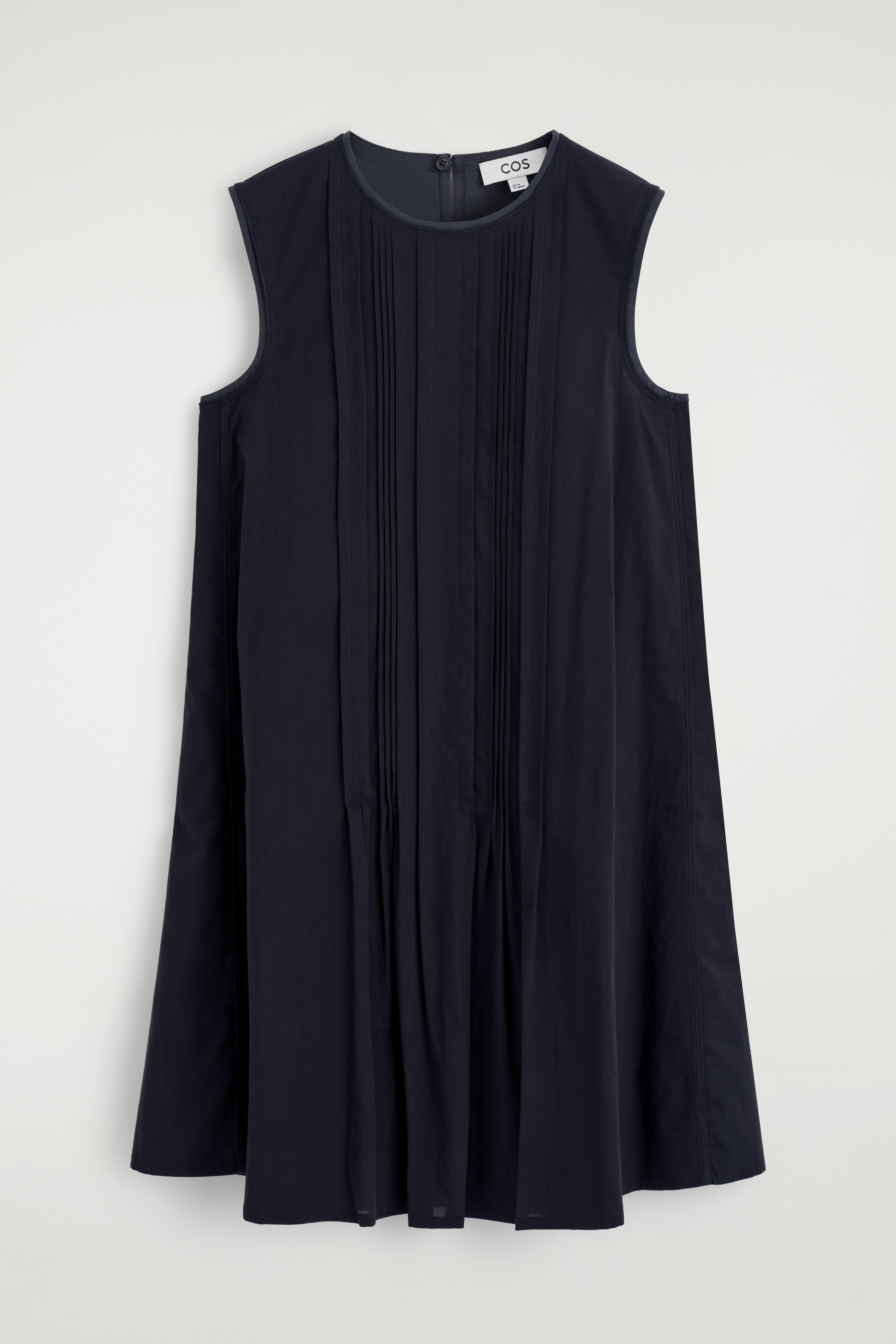 LAYERED PINTUCKED MINI DRESS - כחול נייבי