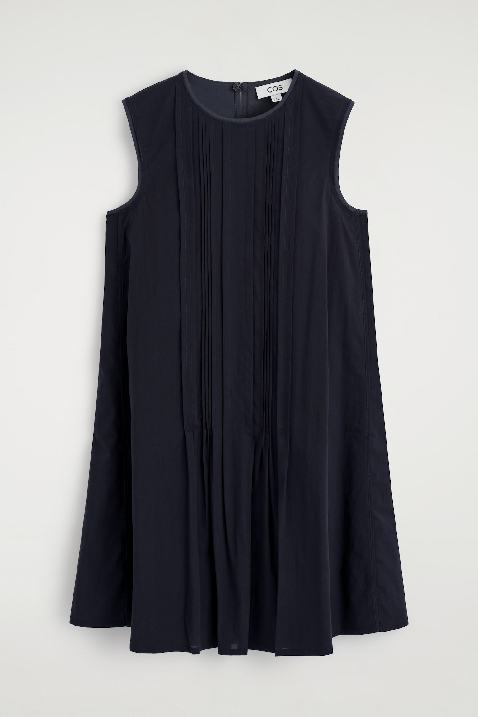 LAYERED PINTUCKED MINI DRESS - כחול נייבי - 1