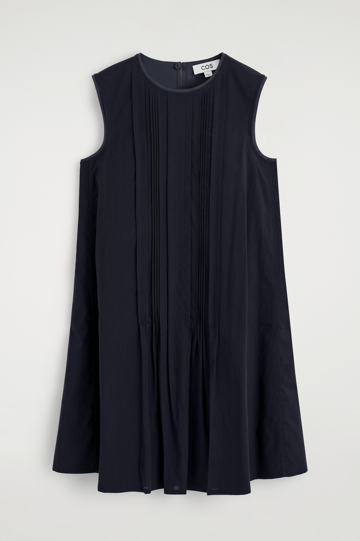 LAYERED PINTUCKED MINI DRESS — NAVY