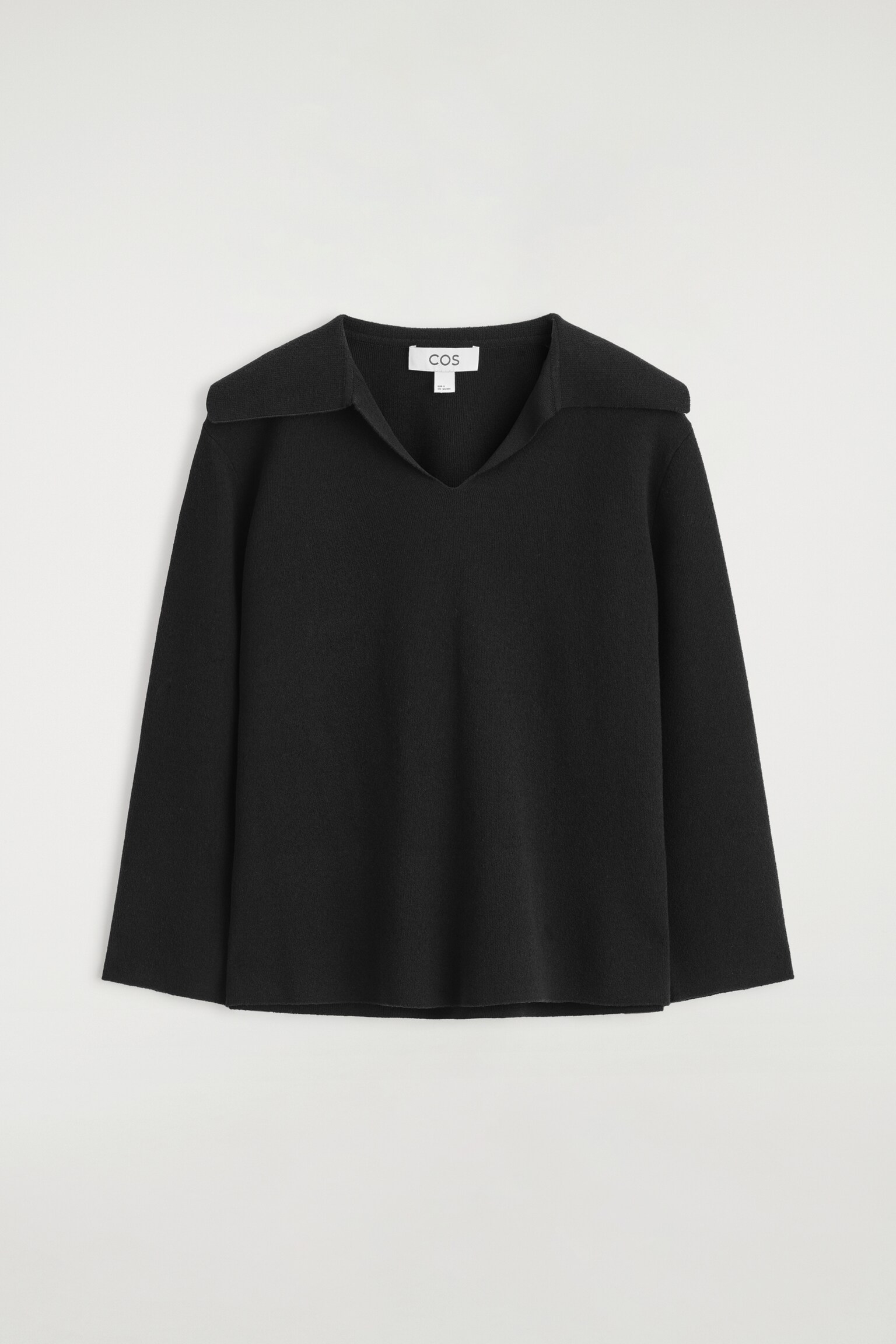 MAGLIONE CON COLLETTO APERTO - NERO - 2