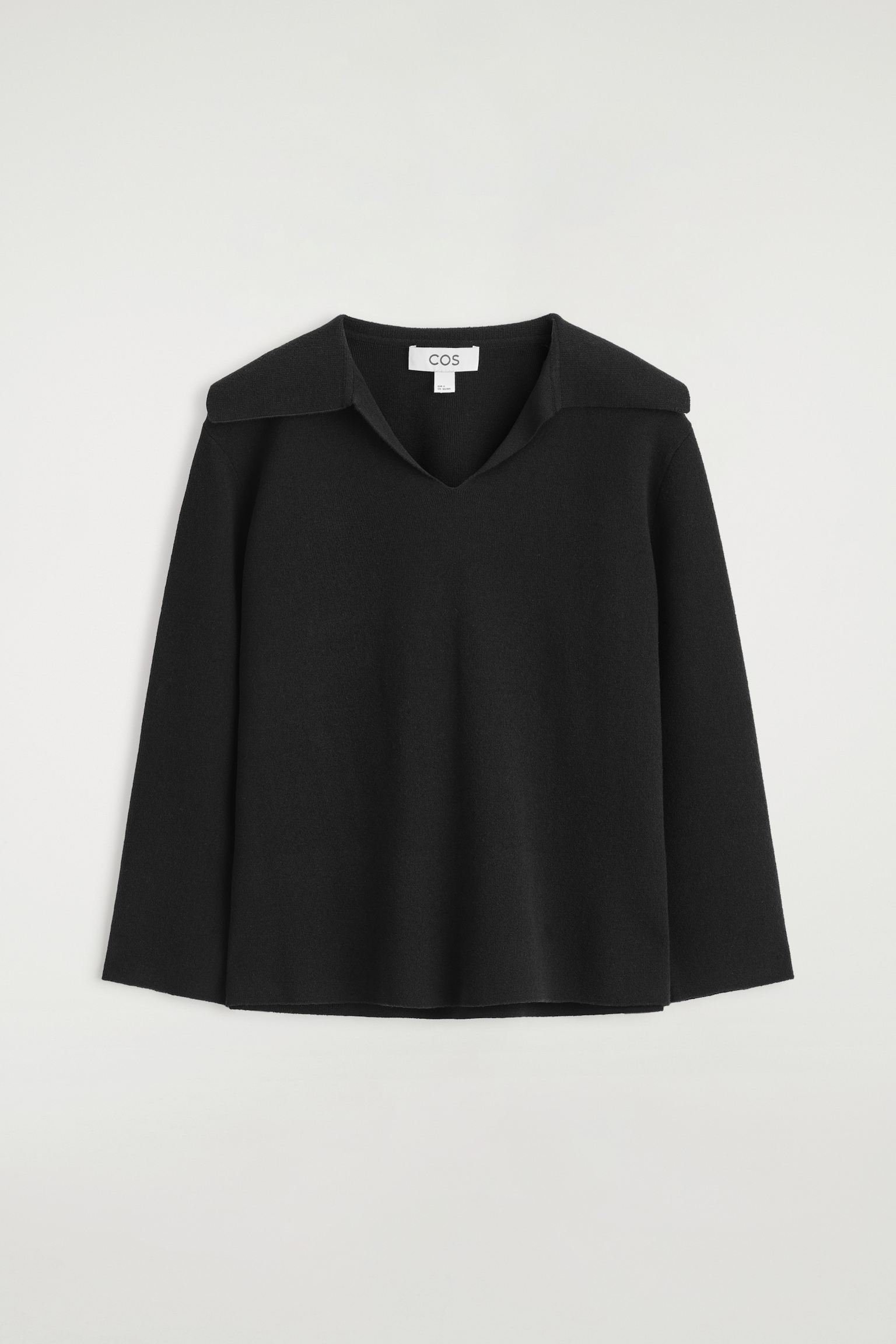 MAGLIONE CON COLLETTO APERTO - NERO - 2