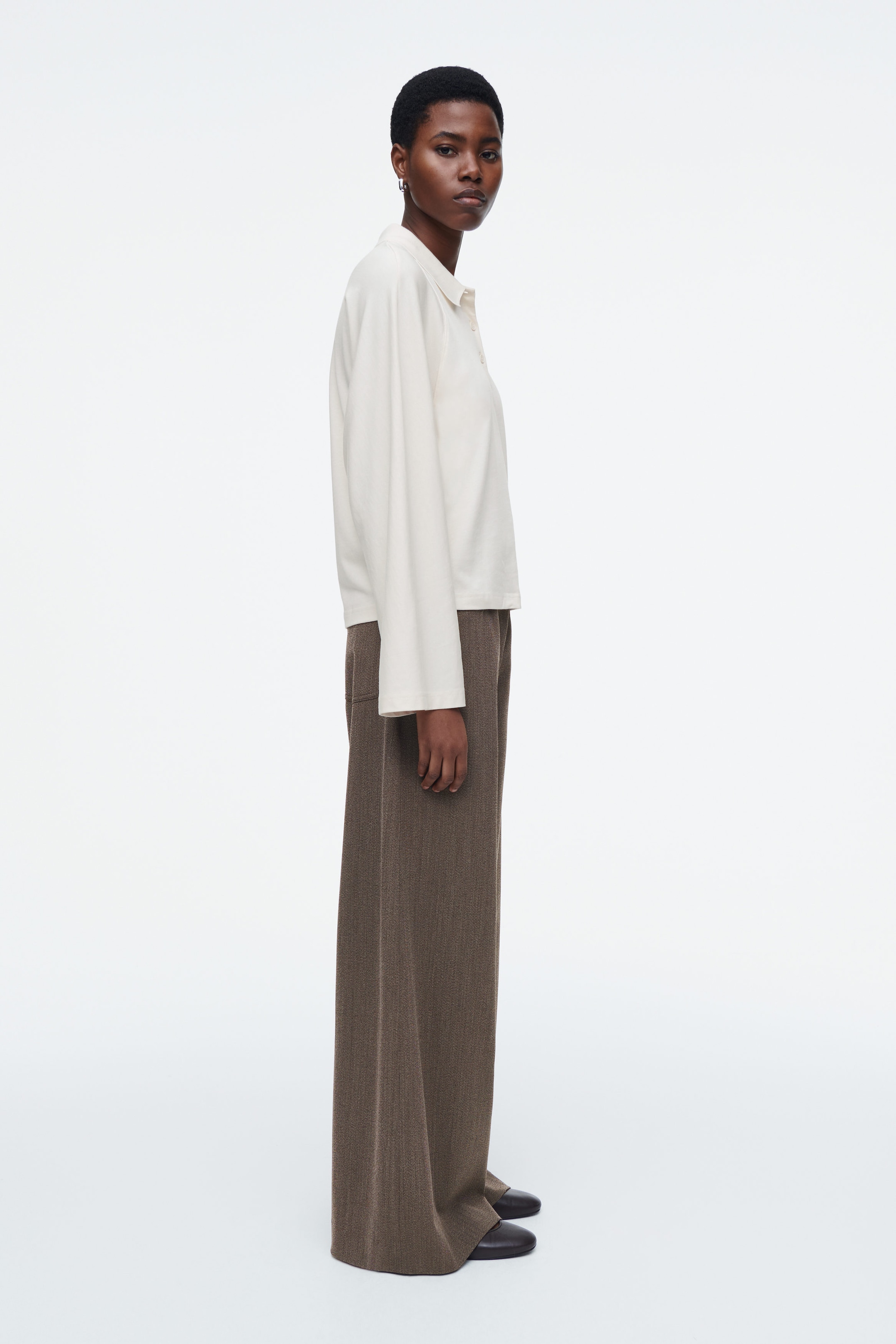 BOXY LONG-SLEEVED POLO SHIRT