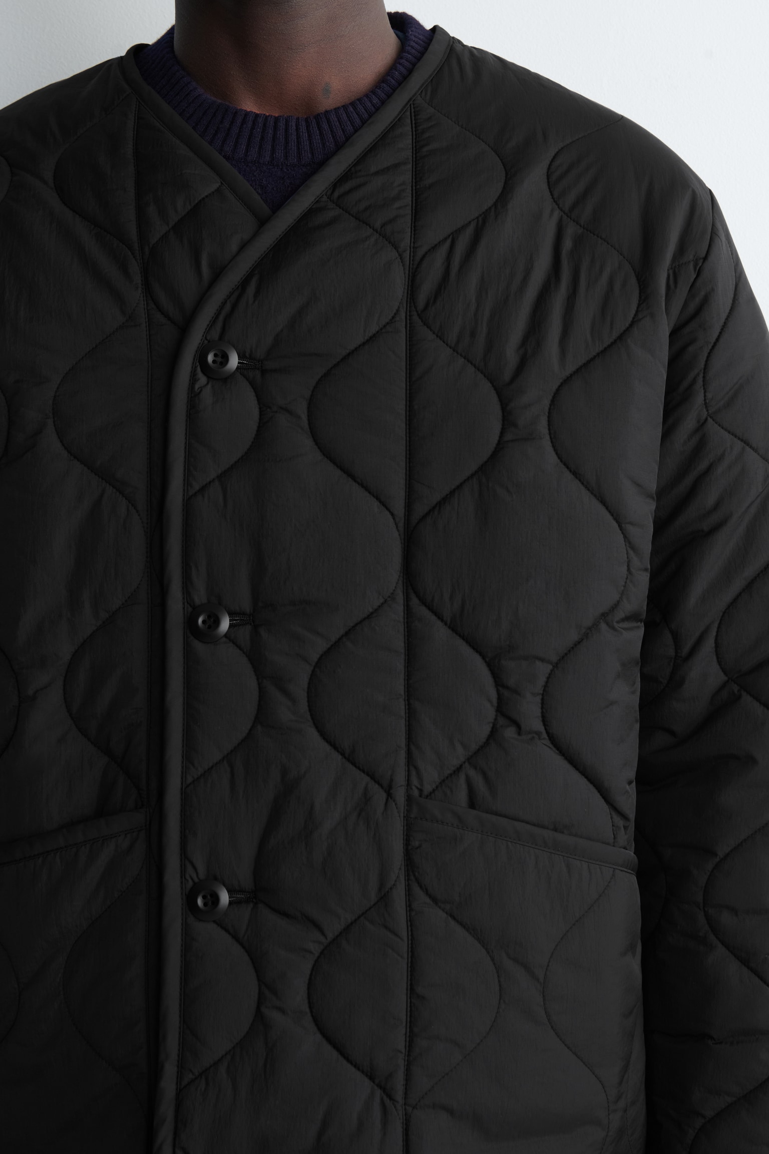 REVERSIBLE QUILTED JACKET - NOIR/GRIS CLAIR - 7