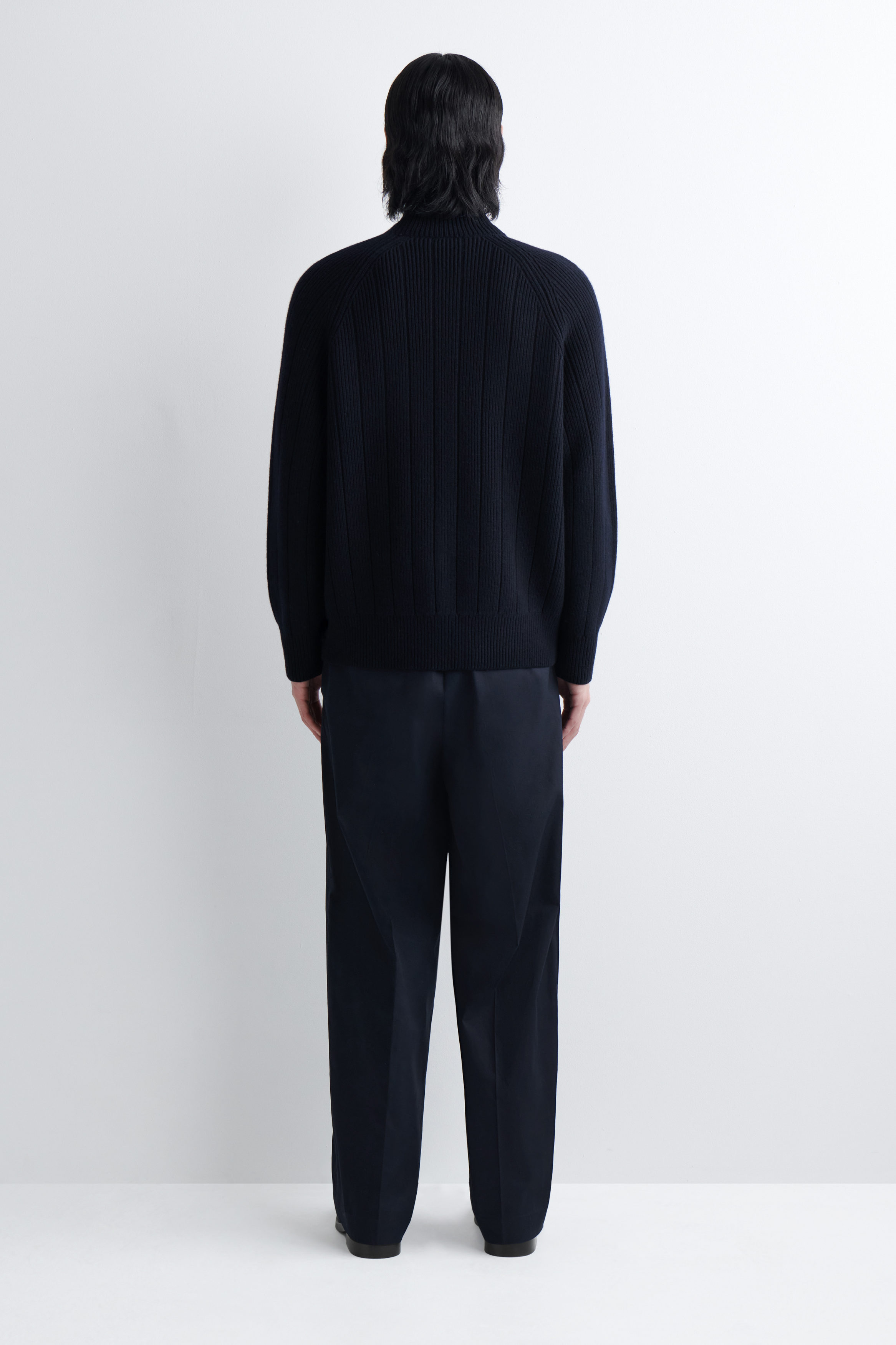 COTTON-PANELED MERINO TRACK JACKET - NAVY | COS US