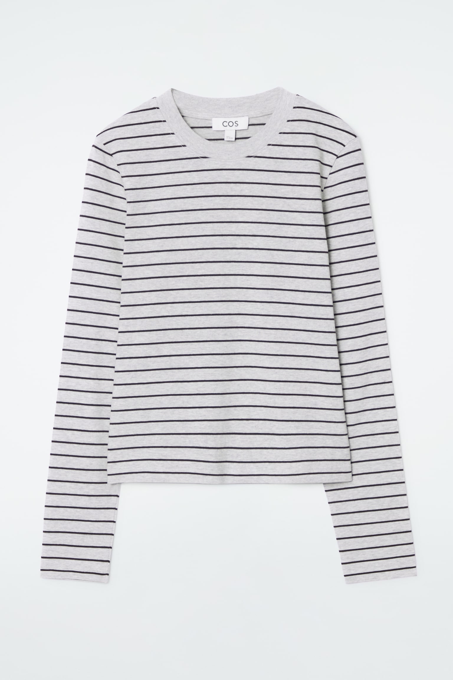 CLEAN CUT REGULAR LONG-SLEEVED T-SHIRT - GREY / STRIPED/white/BLACK/NAVY / STRIPED/OLIVE-GREEN MÉLANGE/LIGHT BLUE/WHITE / BROWN/BEIGE / UNDYED/BROWN / STRIPED/GREEN MÉLANGE/BEIGE / STRIPED