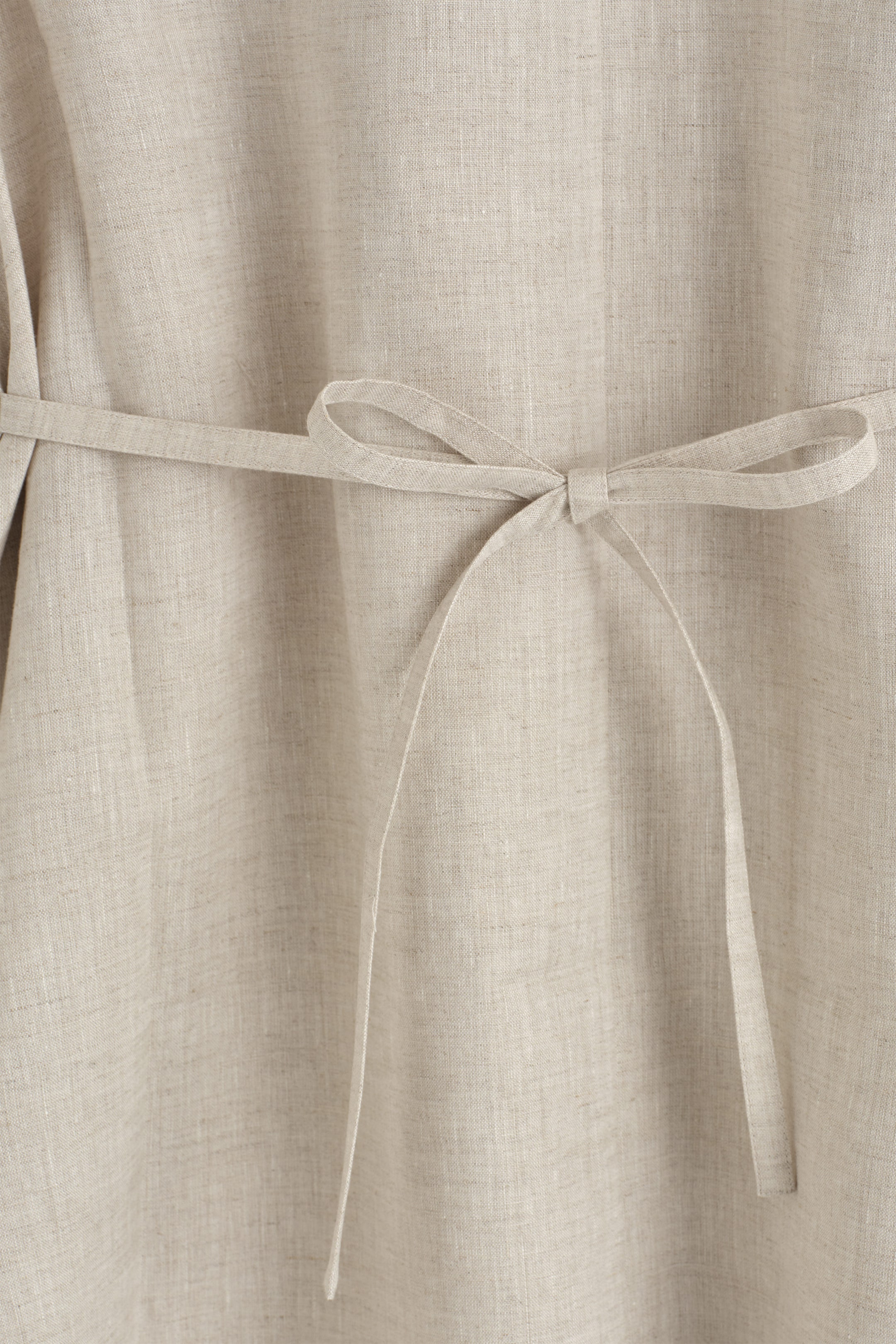 BUTTONED LINEN MINI DRESS