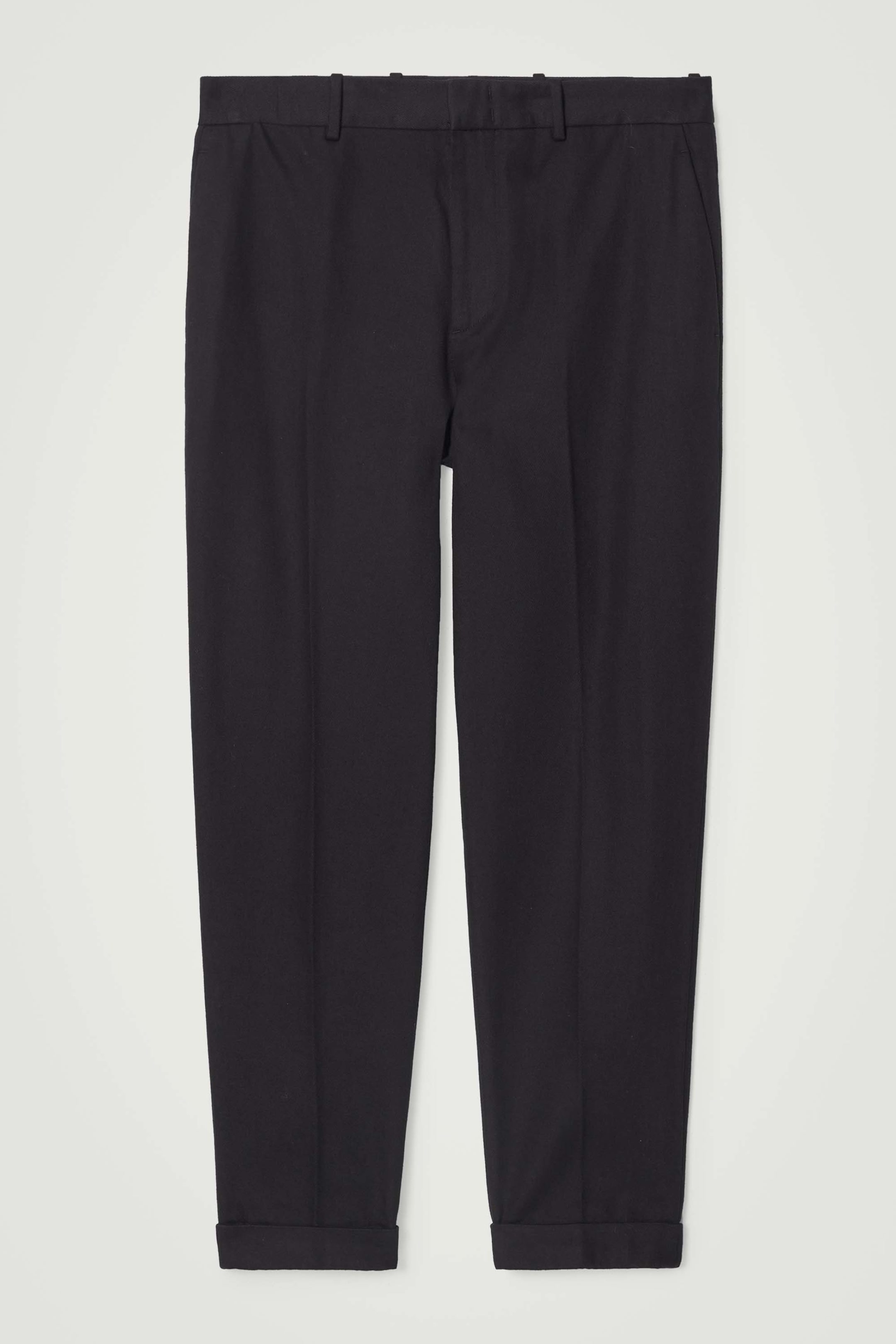 Vezi imaginea mai mare: PANTALONI DIN TWILL CU TĂIETURĂ CONICĂ ȘI RULARE - BLACK - BĂRBAŢI | H&M RO 1