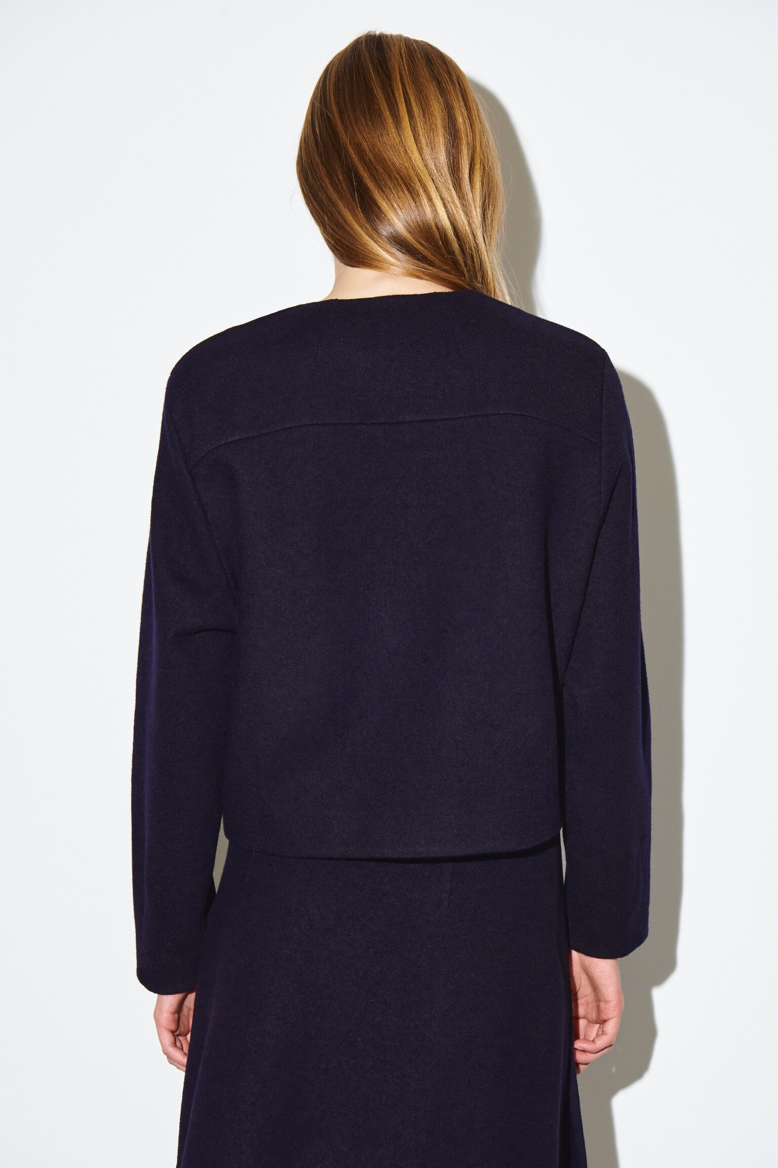BOILED MERINO WOOL CARDIGAN - NAVY - 4