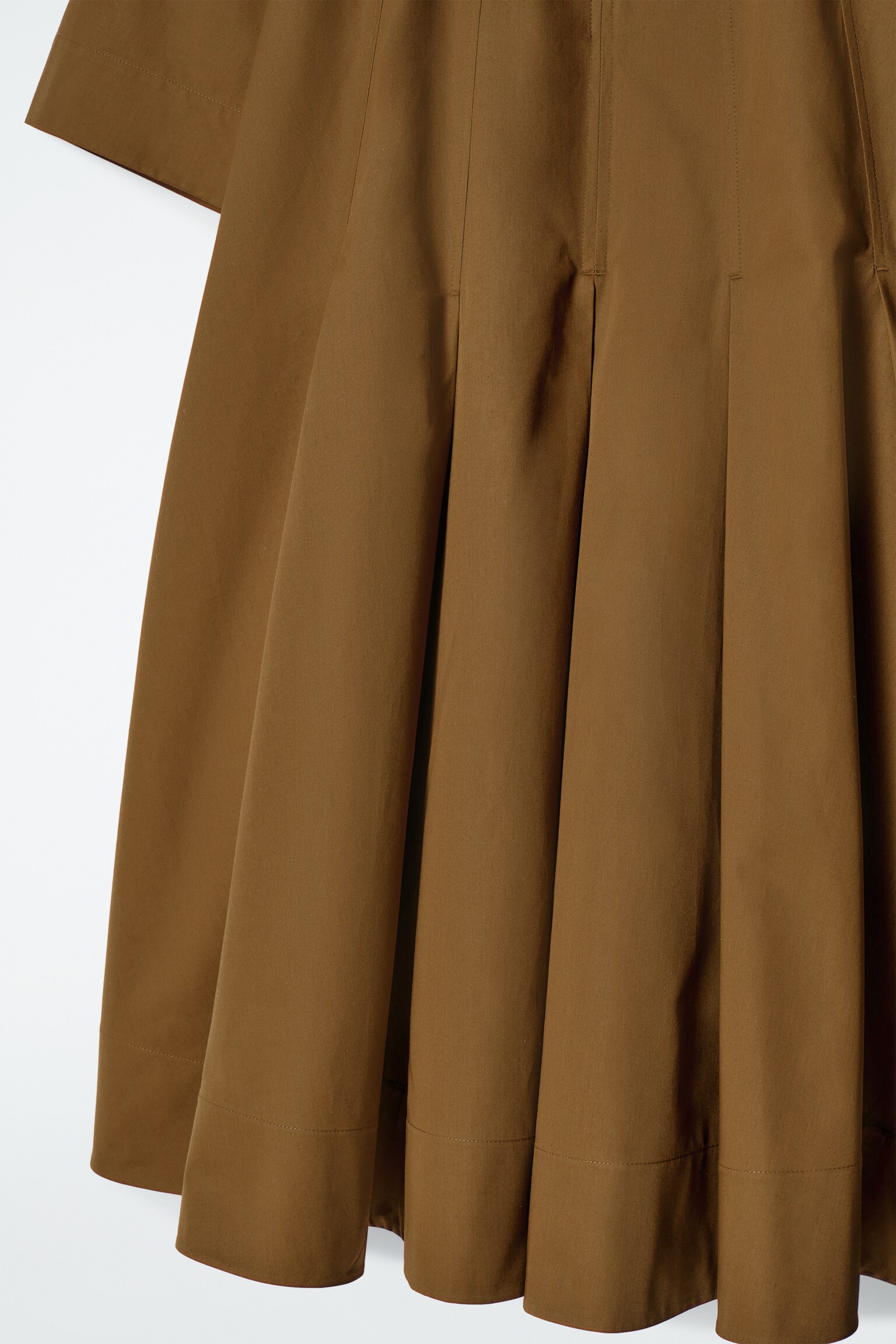 ROBE COURTE PLISSÉE ET ZIPPÉE EN COTON - BRUN/BRUN FONCÉ/BLANC - 8