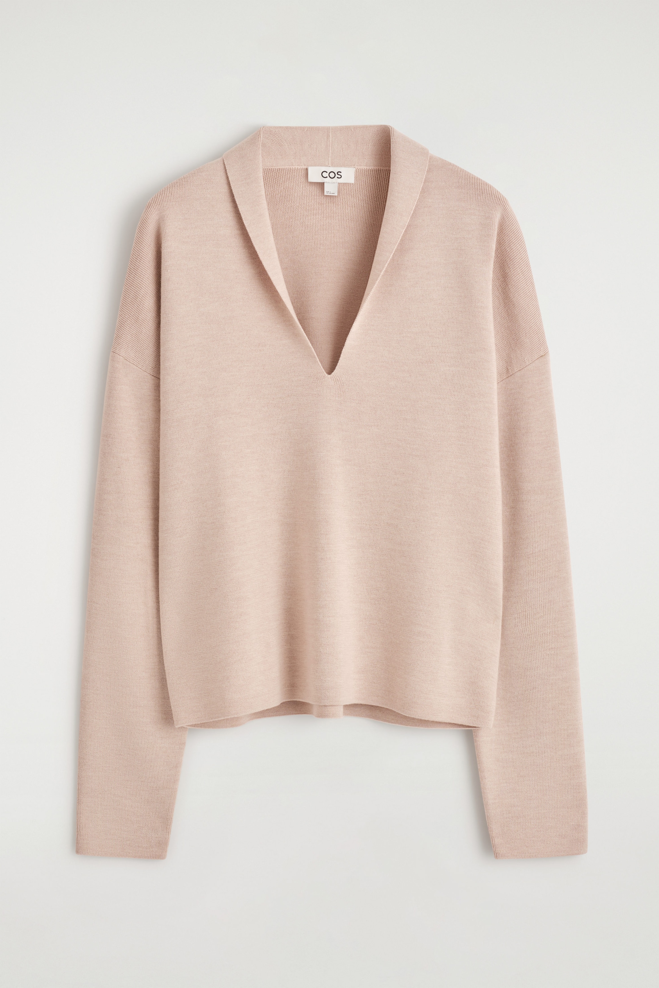 DRAPED MERINO WOOL V-NECK SWEATER