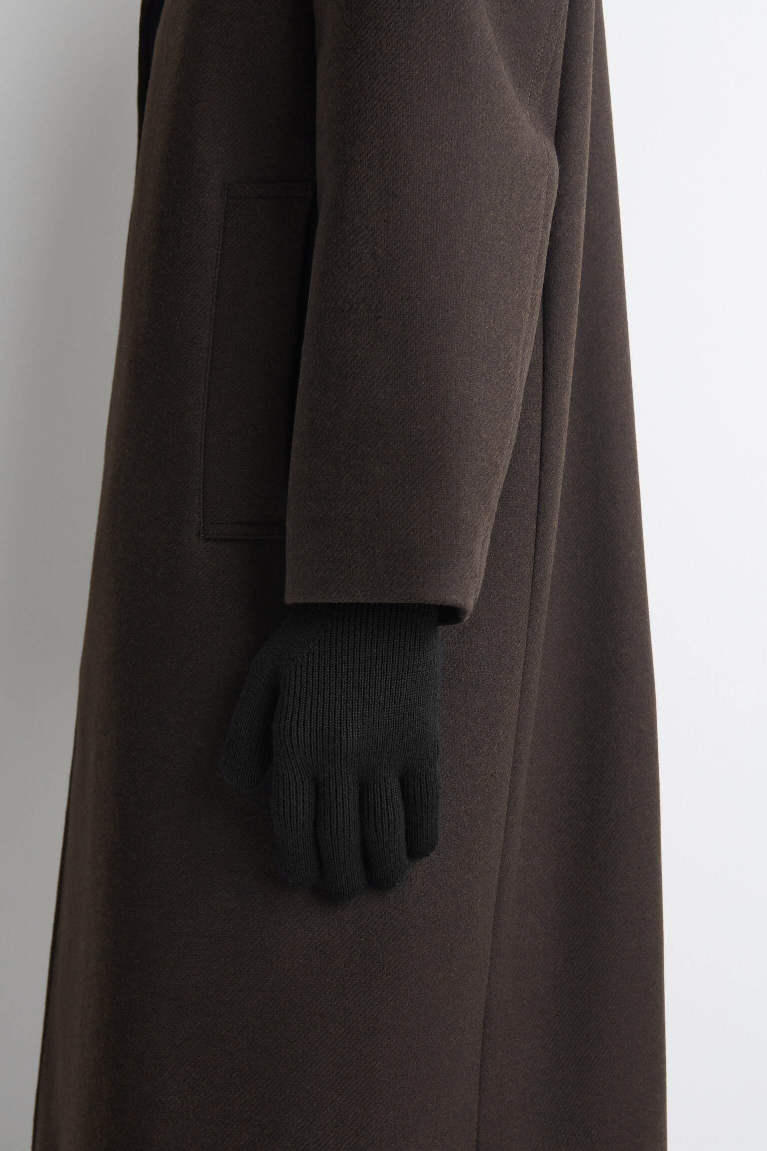 RIBBED WOOL GLOVES - BLACK