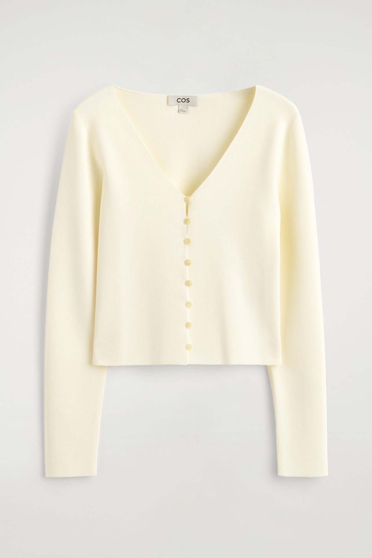 MINIMAL KNITTED V-NECK CARDIGAN — IVORY