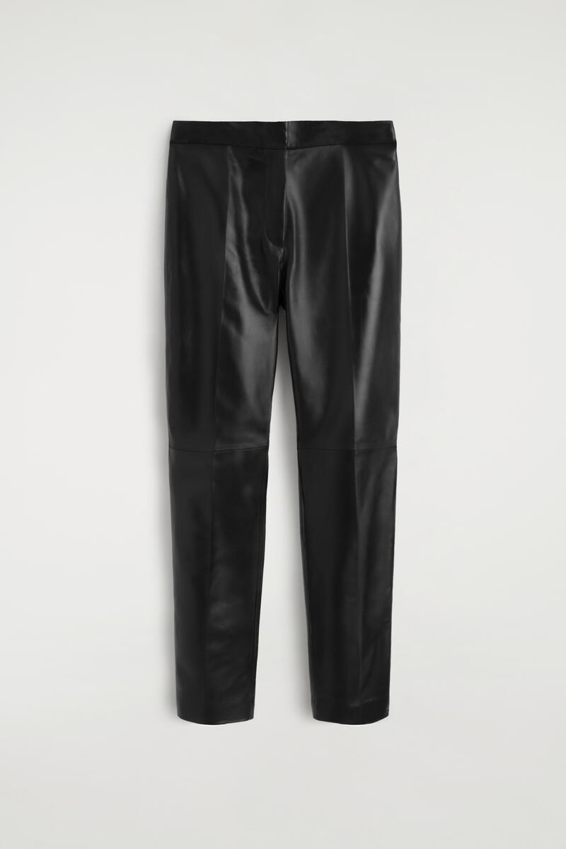 Leather Straight-Leg Pants