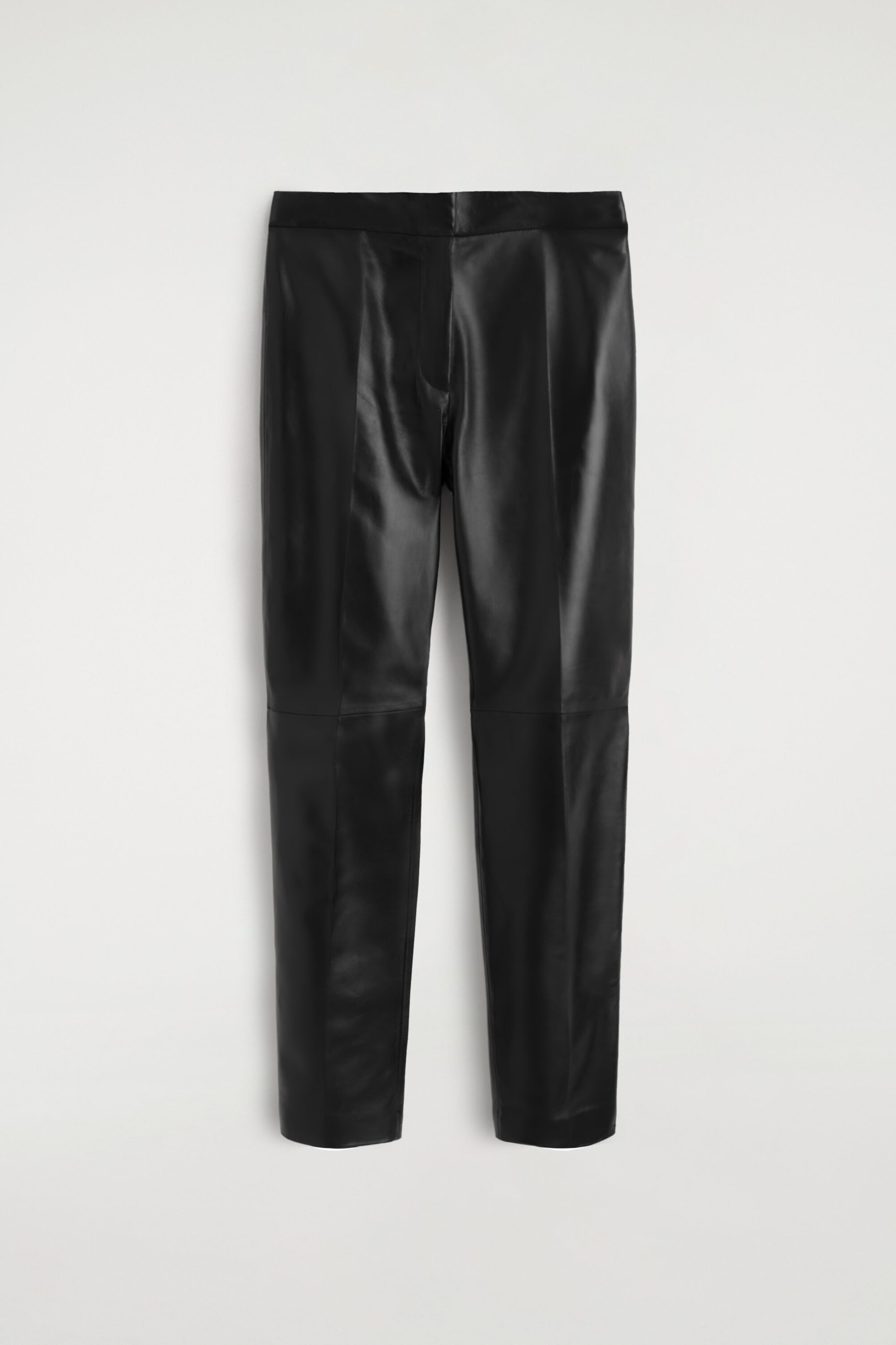LEATHER STRAIGHT-LEG PANTS