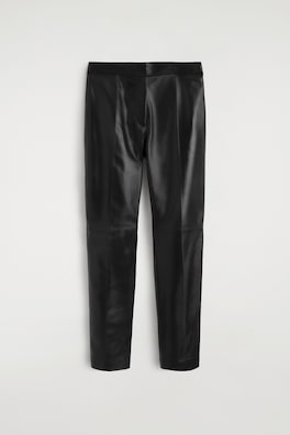 LEATHER STRAIGHT-LEG PANTS — BLACK 16