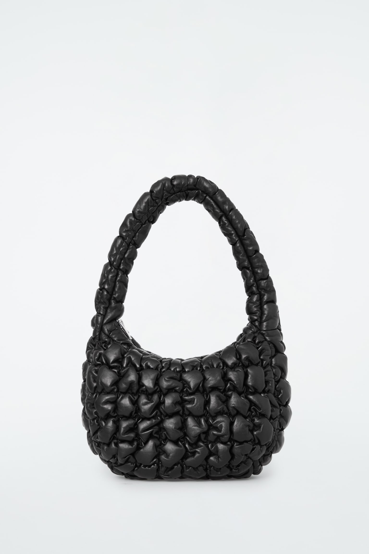 QUILTED MINI BAG - LEATHER - BLACK