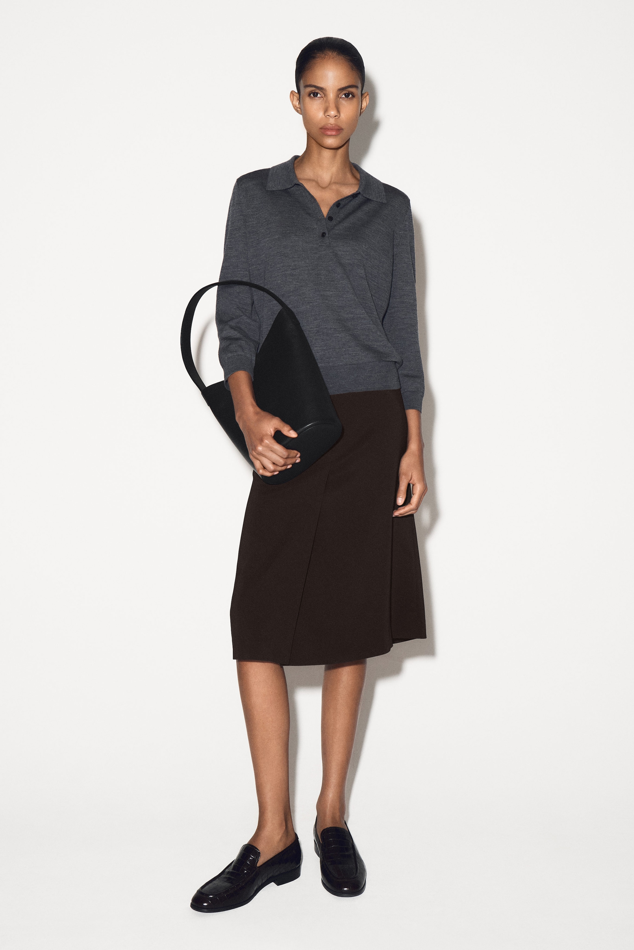 MERINO WOOL POLO SWEATER