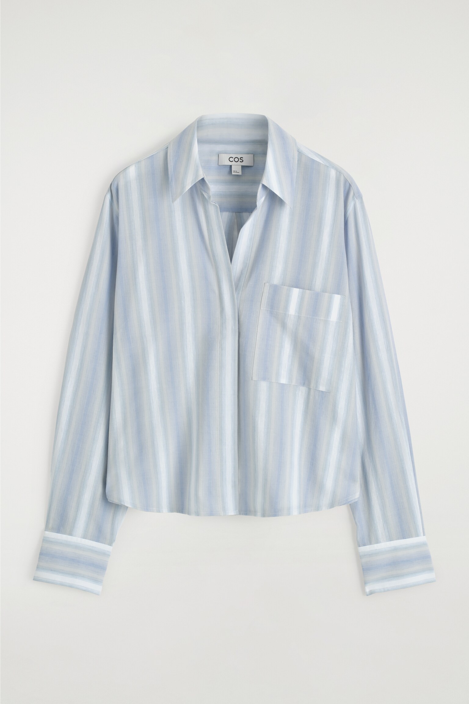 CAMISA DE ALGODÓN DE RAYAS CROP - AZUL / RAYAS - 2