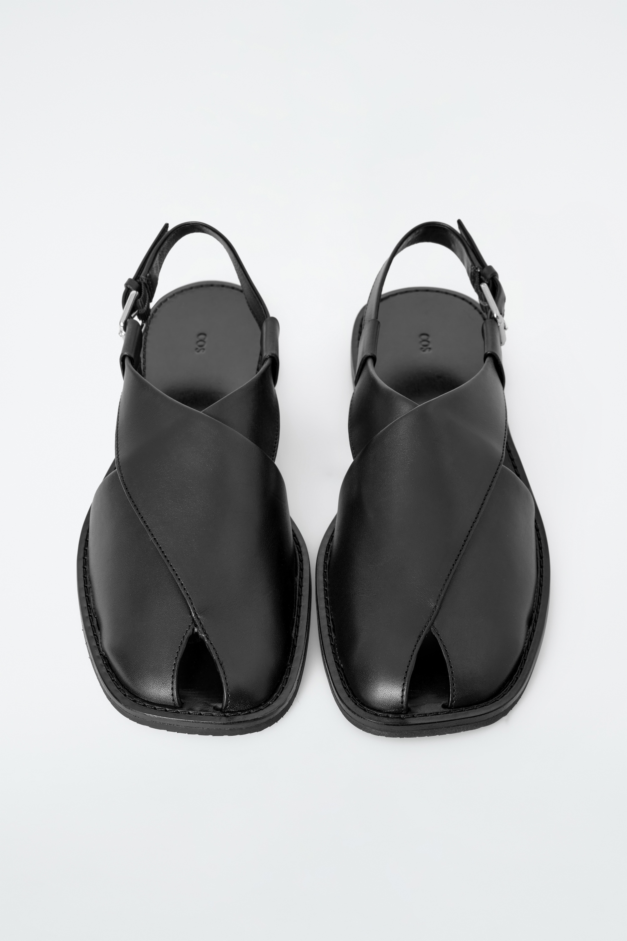 Ingrandisci l'immagine: CROSSOVER LEATHER SLINGBACK SANDALS - BLACK - DONNA | H&M CH 5