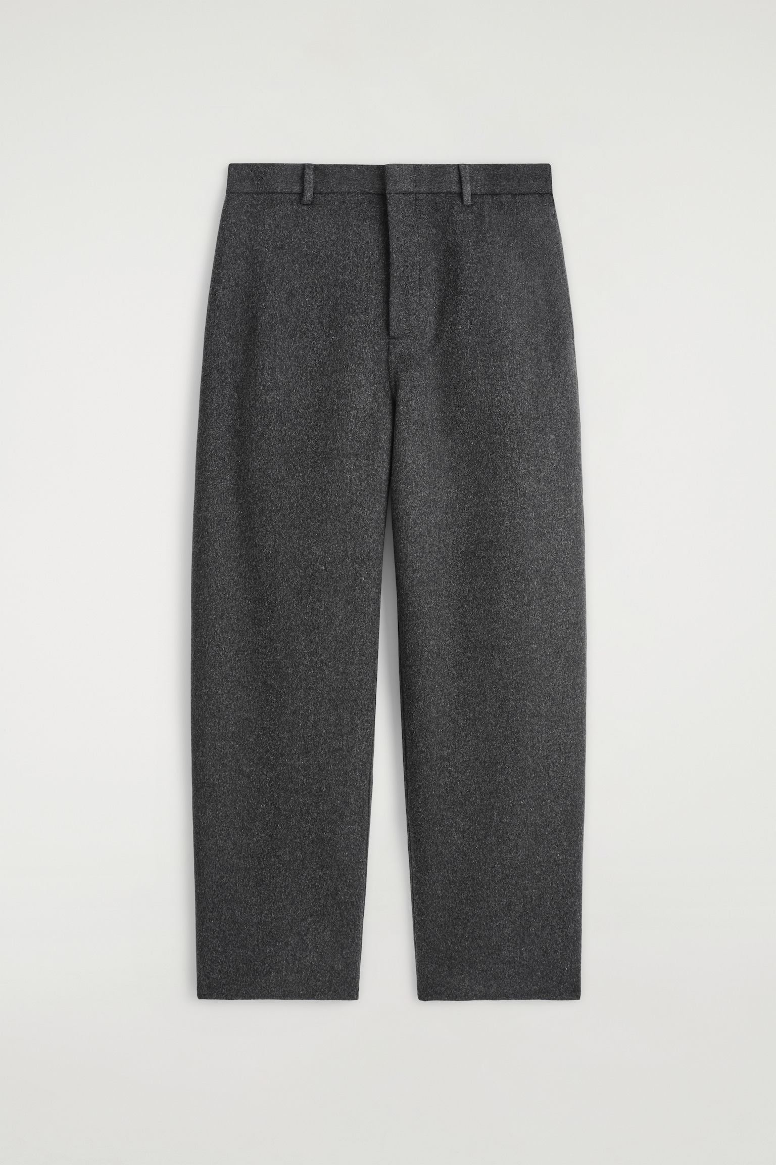 SPLIT WOOL WIDE-LEG TROUSERS - CHARCOAL/BROWN - 2