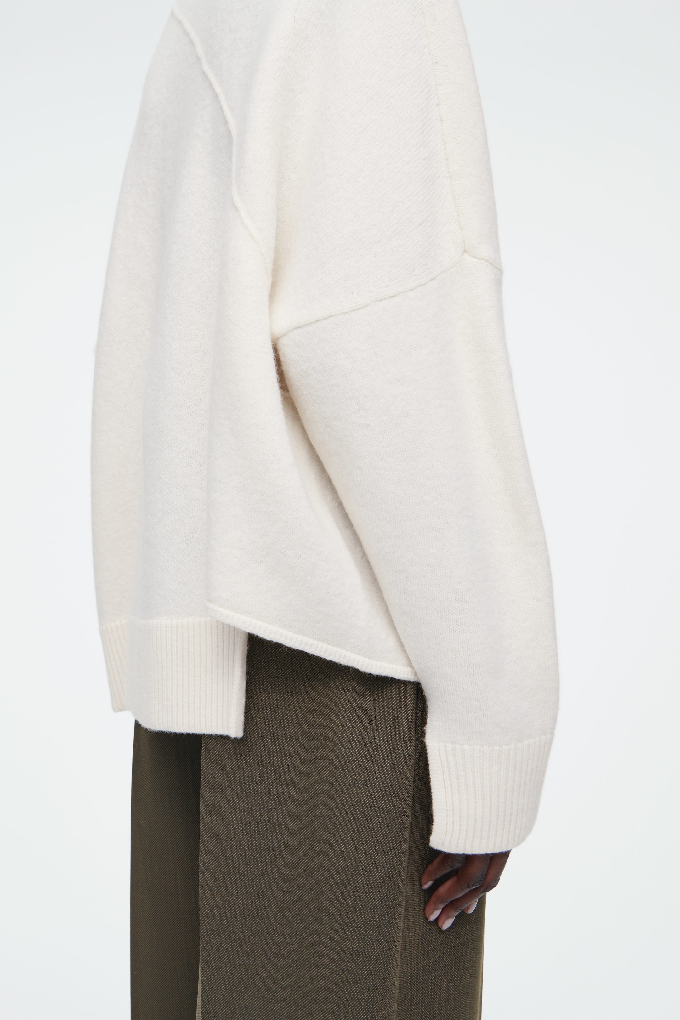ASYMMETRIC MERINO WOOL JUMPER