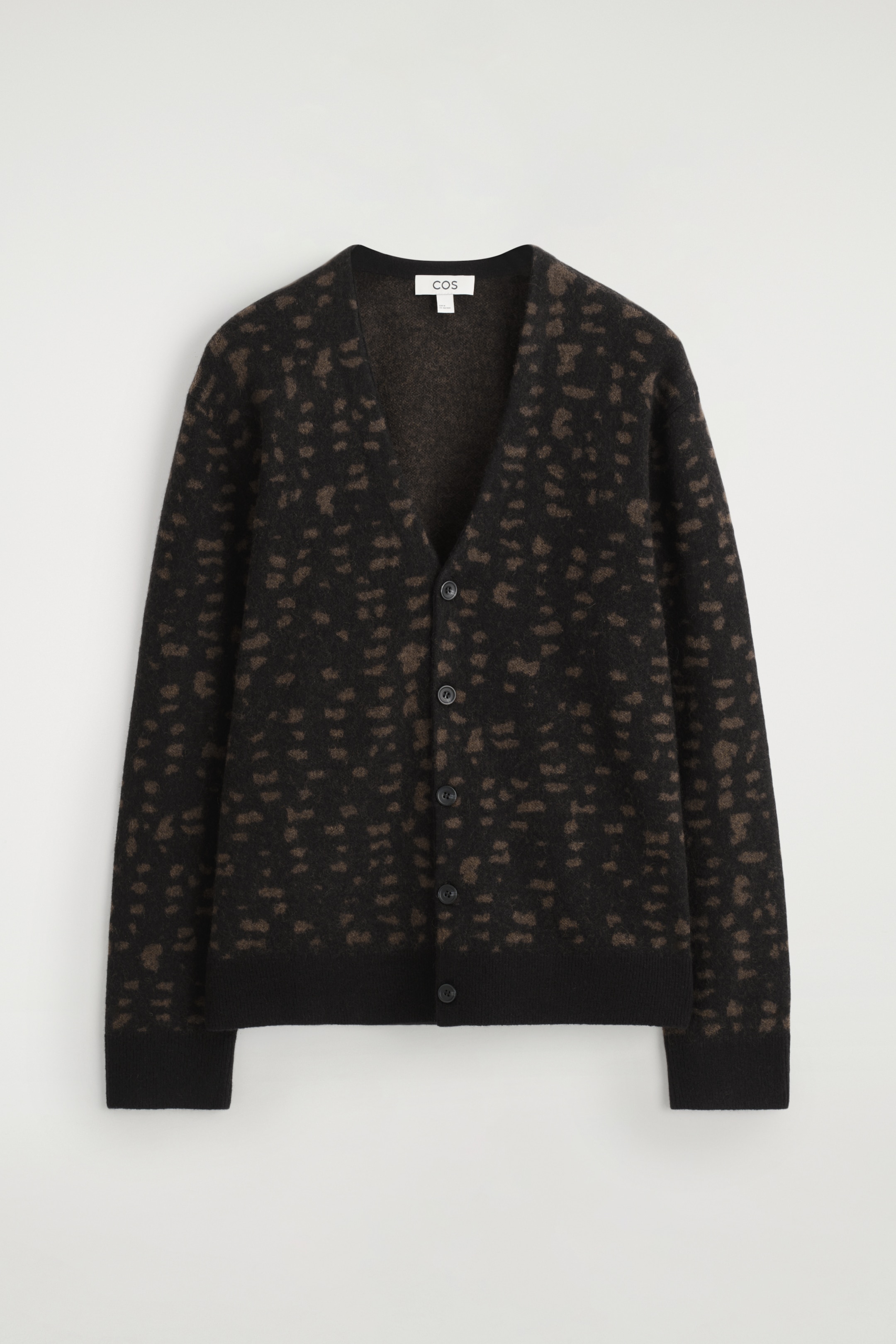 Se større billede: Geometrisk cardigan i uld og alpaka - BRUN / GEOMETRISK - HERRE | H&M DK 6