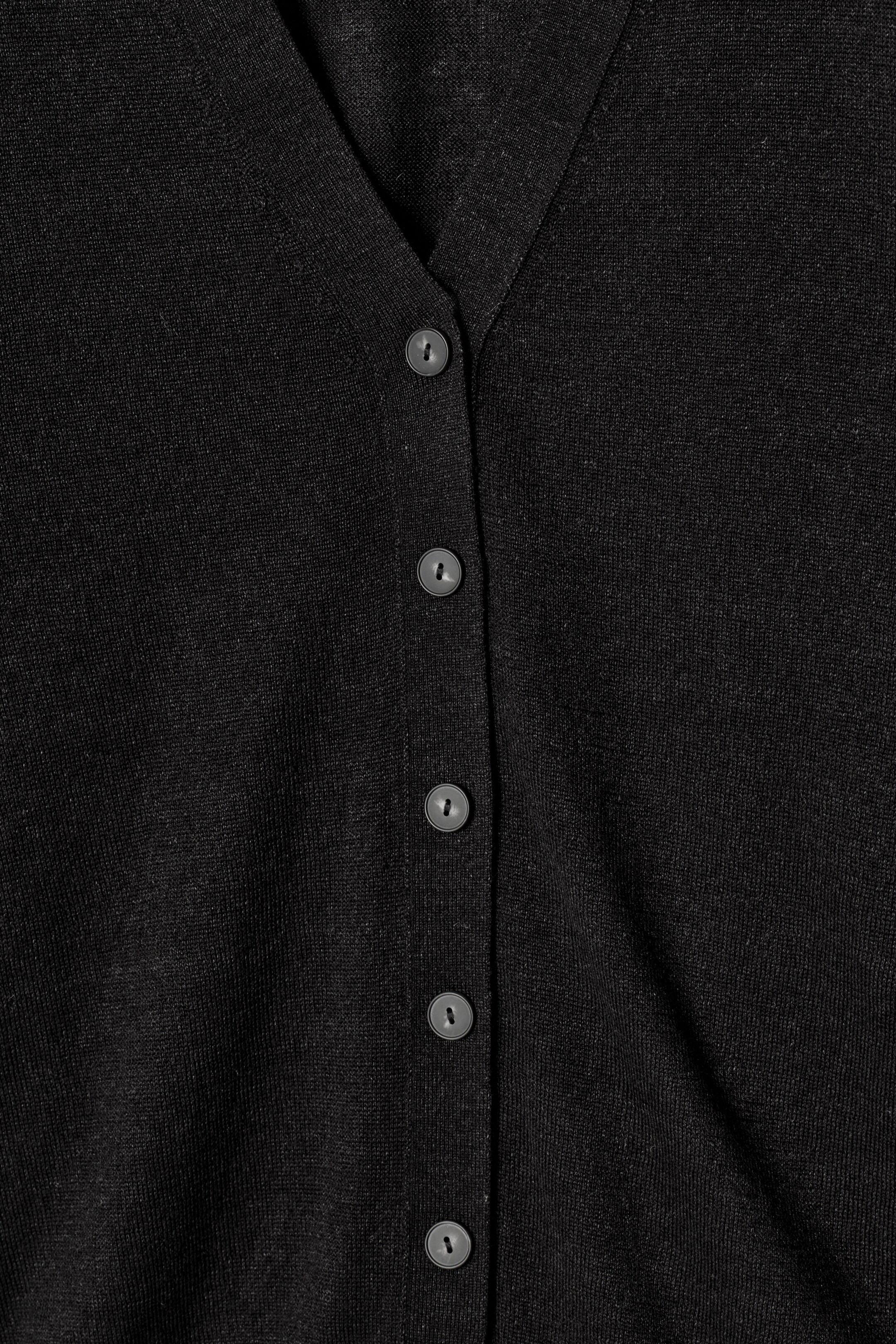 Grösseres Bild ansehen: STRICKJACKE AUS MERINOWOLL-LEINEN-MIX - SCHWARZ - DAMEN | H&M CH 7