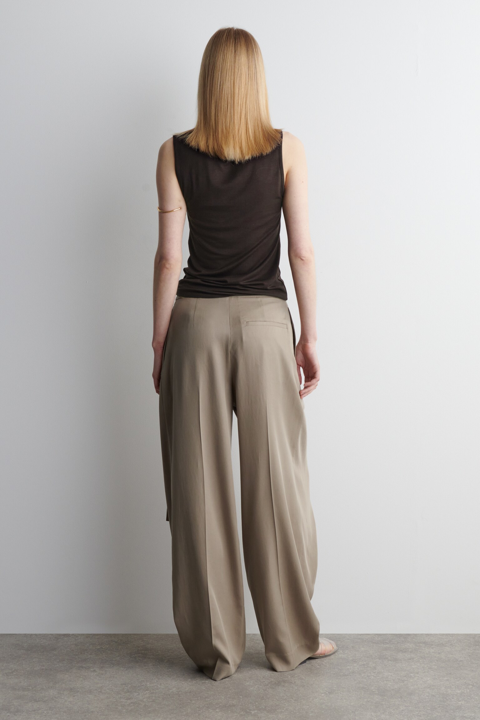 PANTALON FLUIDE PORTEFEUILLE - TAUPE/ROSE/NOIR - 4