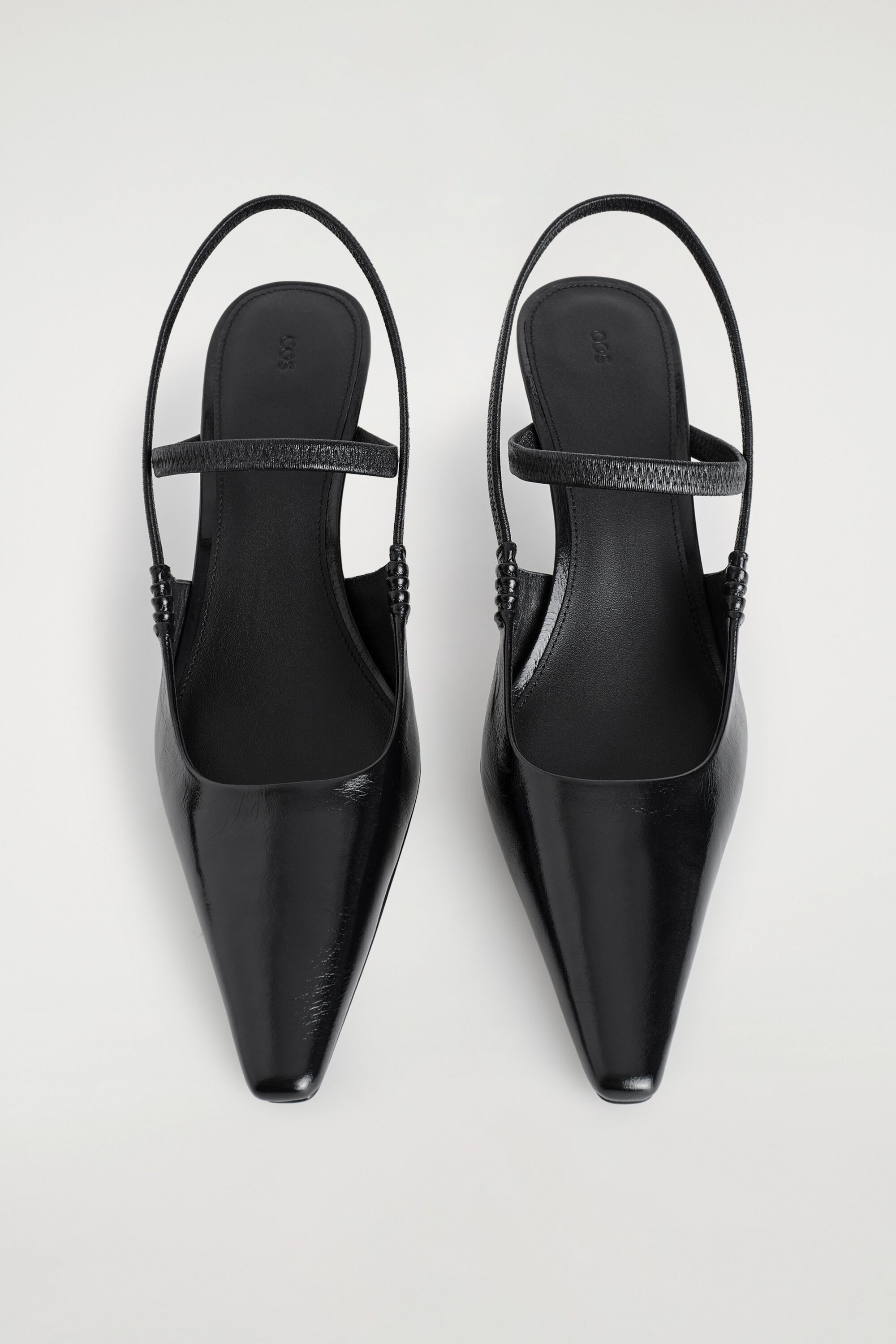 POINTED LEATHER SLINGBACK KITTEN HEELS - thumbnail 3