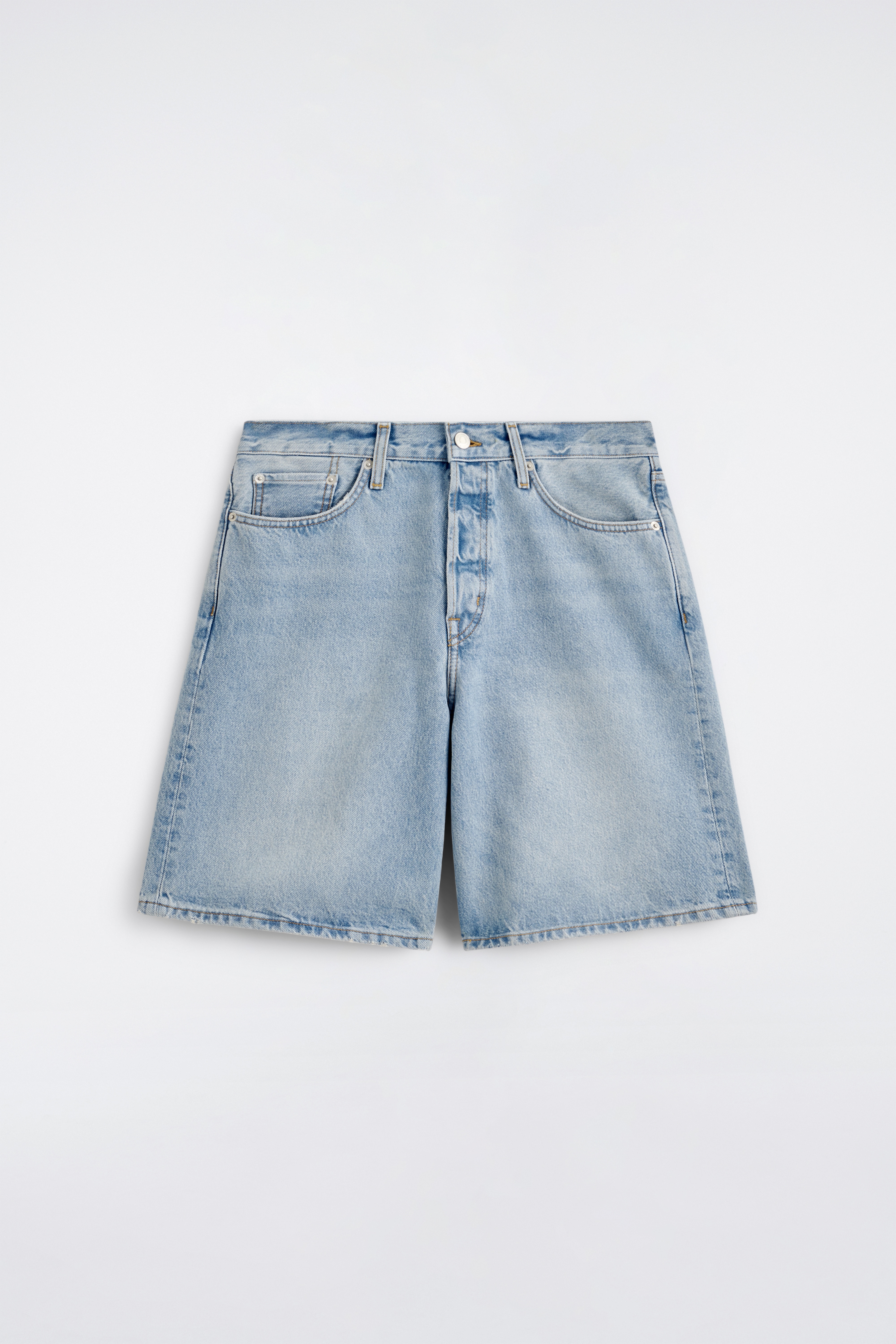 SHORTS LUNGHI IN DENIM - AZZURRO