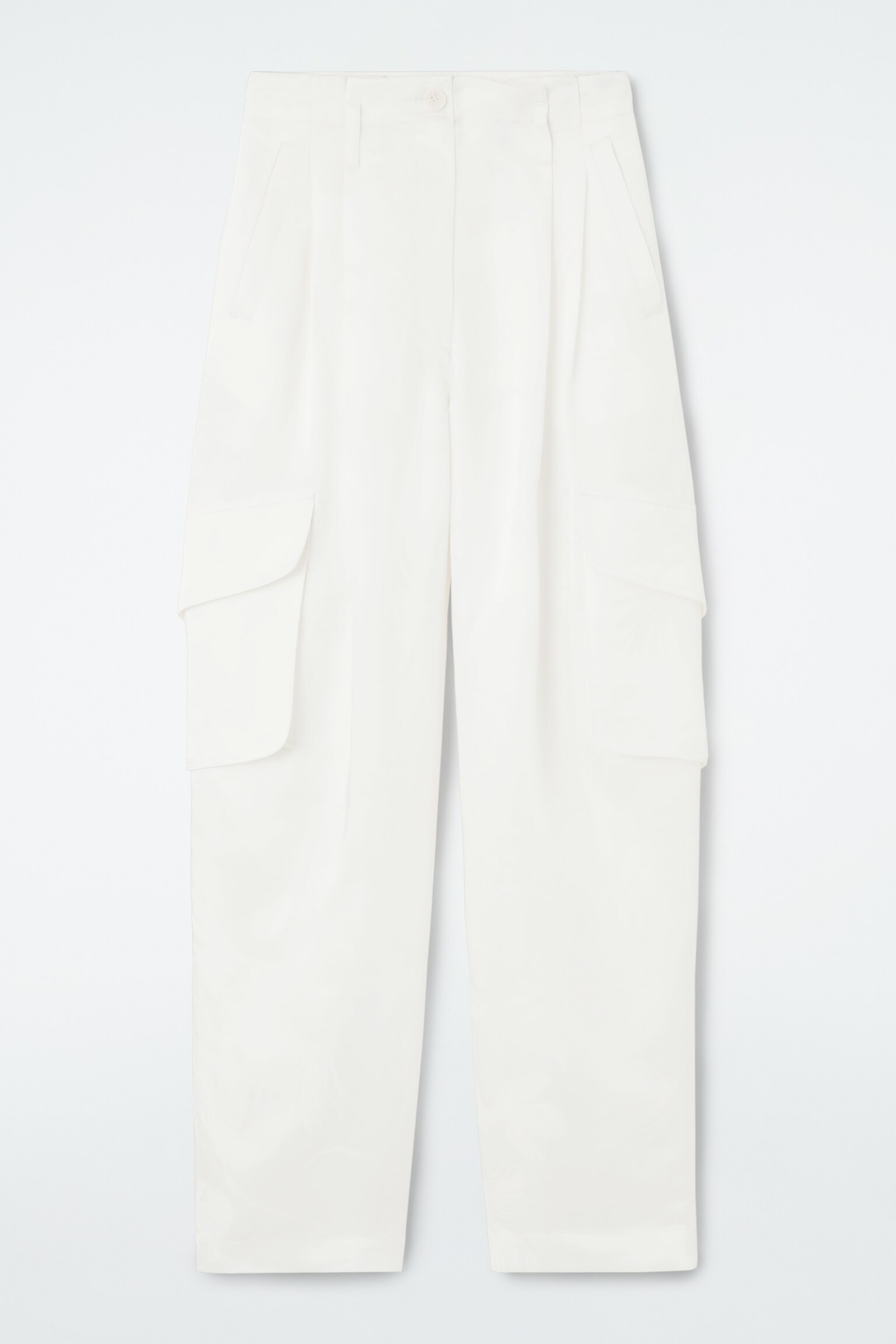 FLORAL JACQUARD UTILITY TROUSERS - WHITE