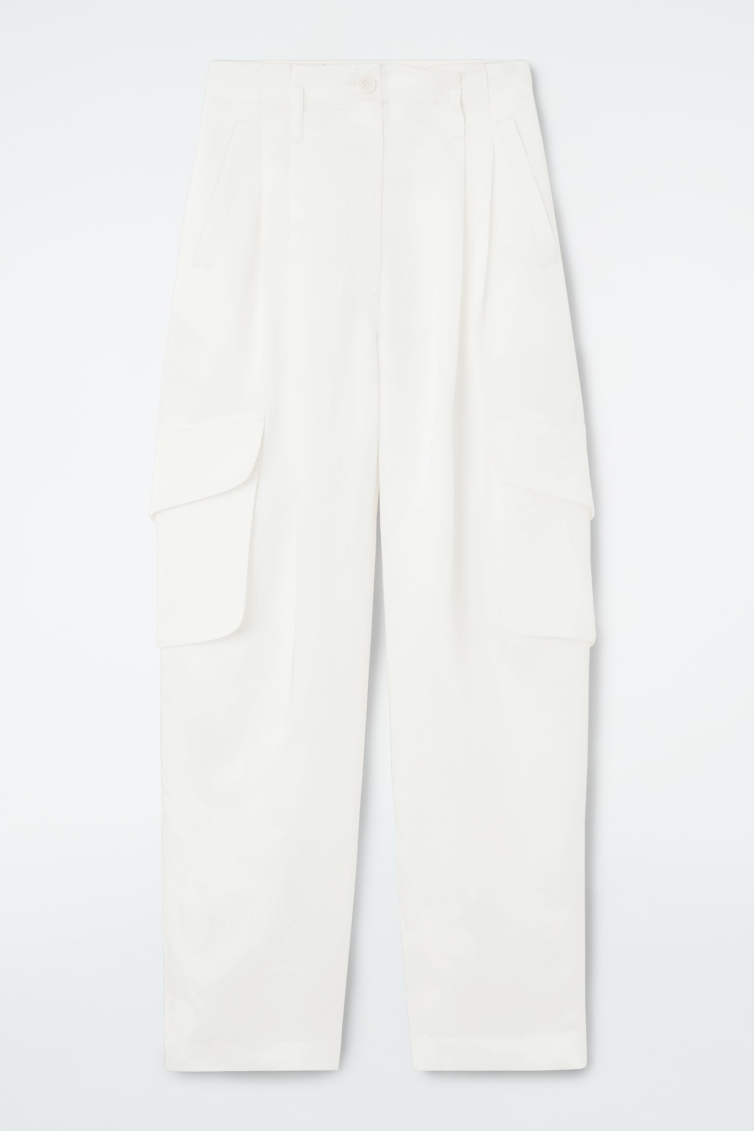 FLORAL JACQUARD UTILITY TROUSERS - WHITE