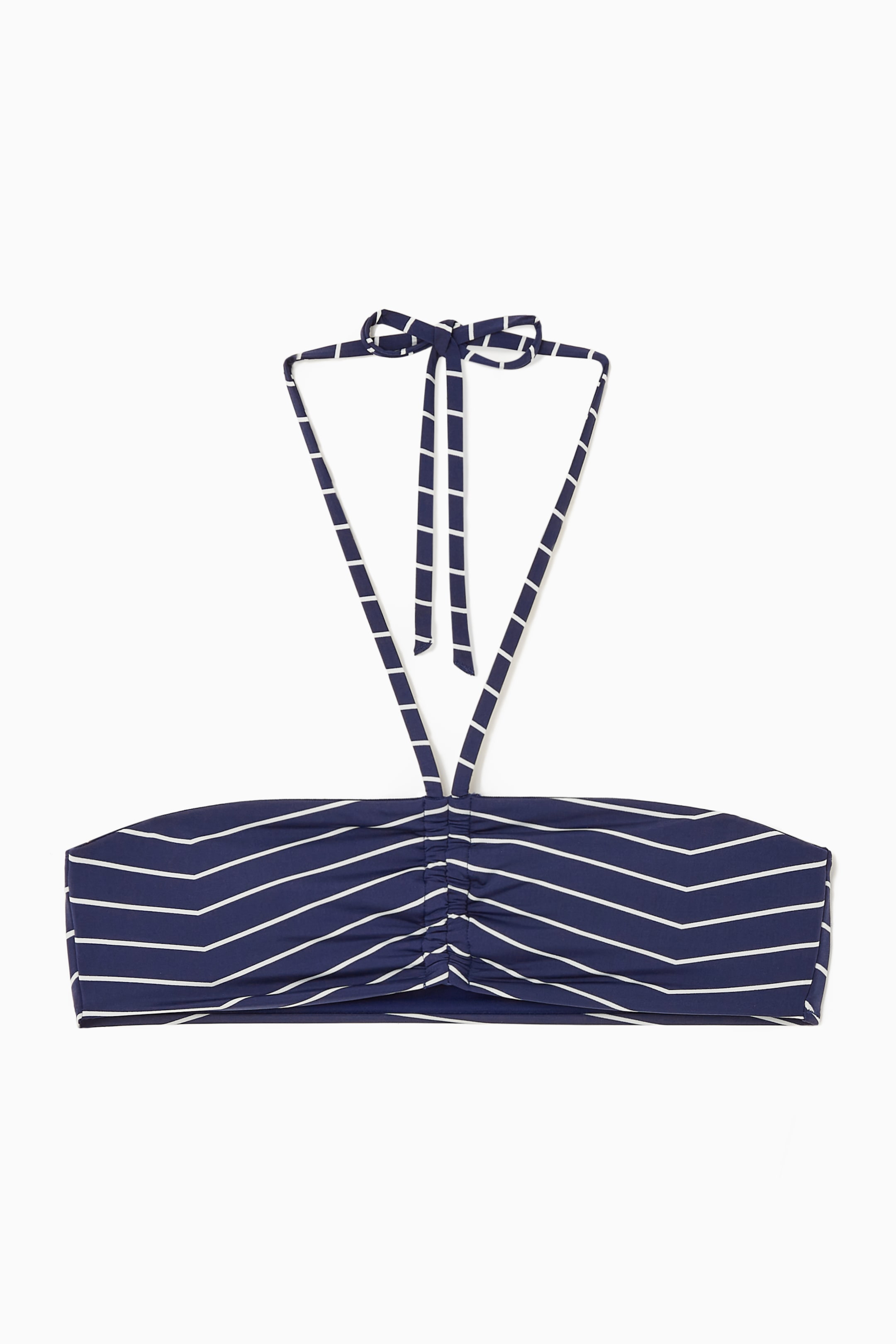 Agrandir l'image: HAUT DE BIKINI BANDEAU DOS NU - BLEU MARINE / RAYURES - FEMME | H&M CH 1