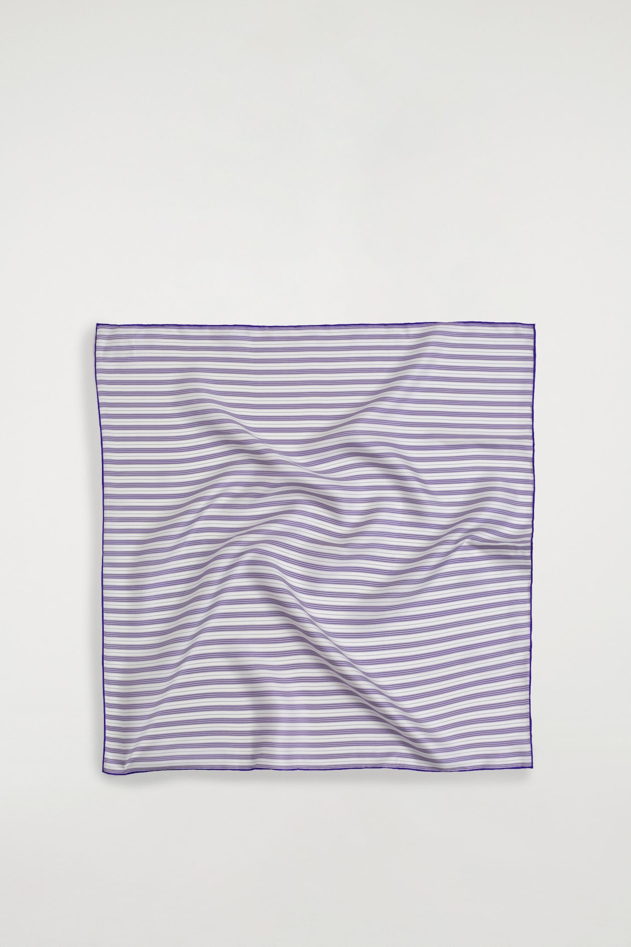 STRIPED SILK SCARF — PURPLE / STRIPED