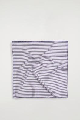 STRIPED SILK SCARF — PURPLE / STRIPED 8