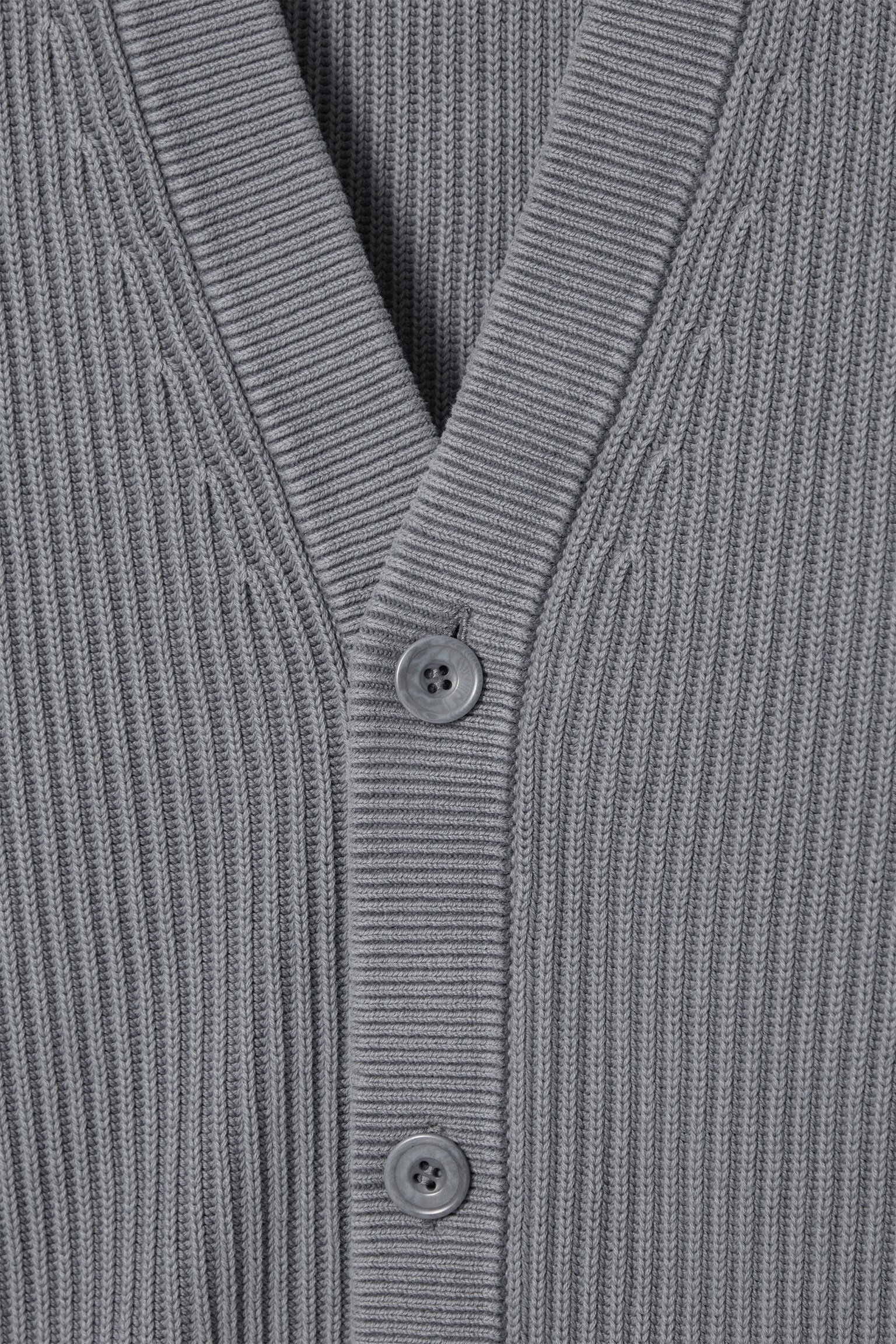 ACID-WASH COTTON CARDIGAN - GREY/LIGHT GREEN - 2