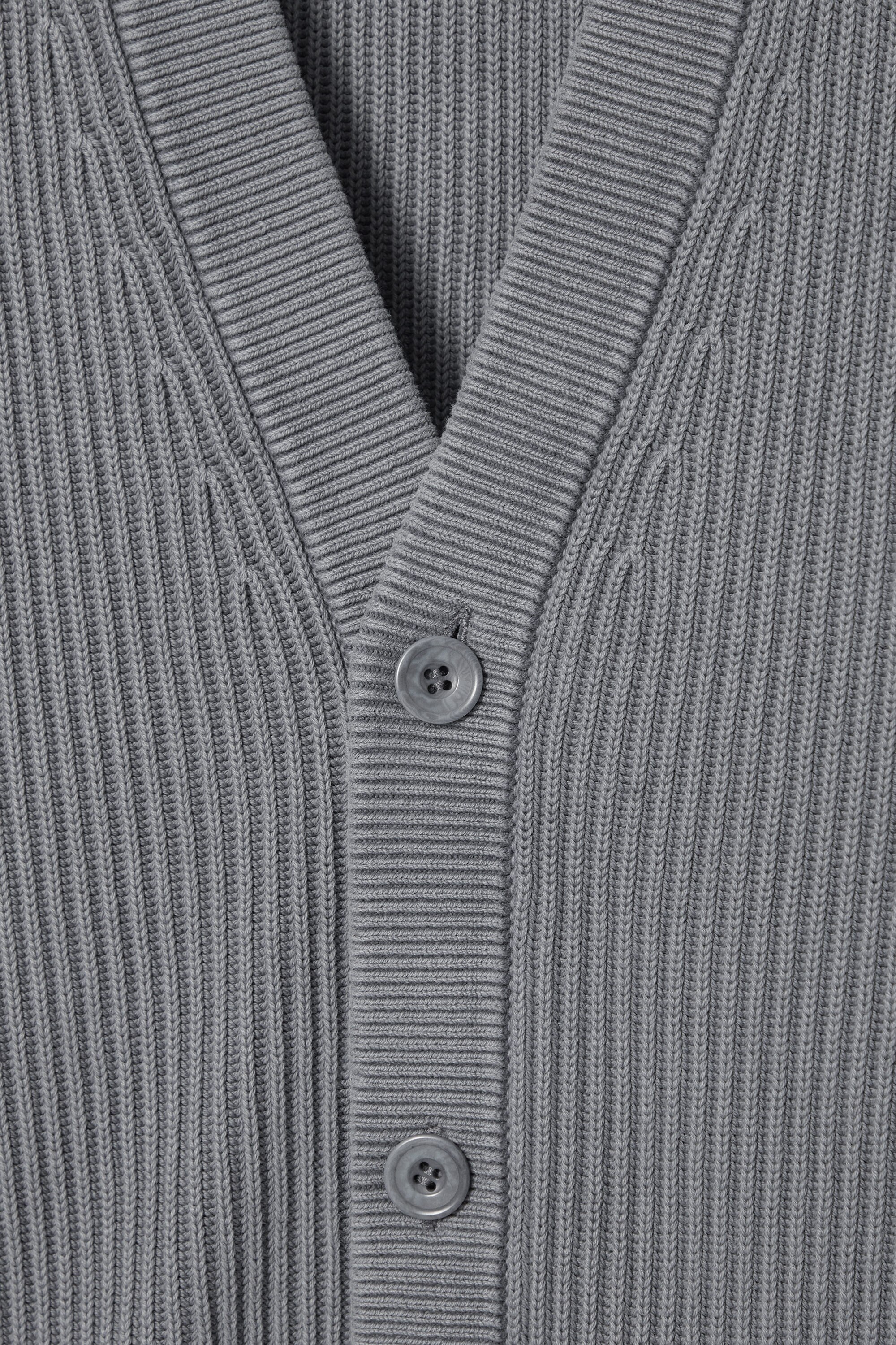 ACID-WASH COTTON CARDIGAN - GREY | COS