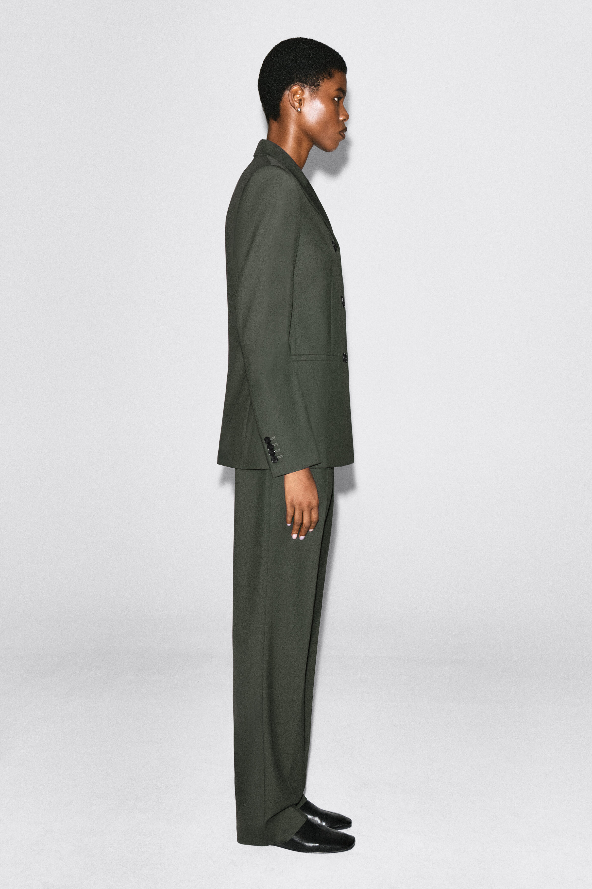 WOOL-BLEND DOUBLE-BREASTED BLAZER - thumbnail 4