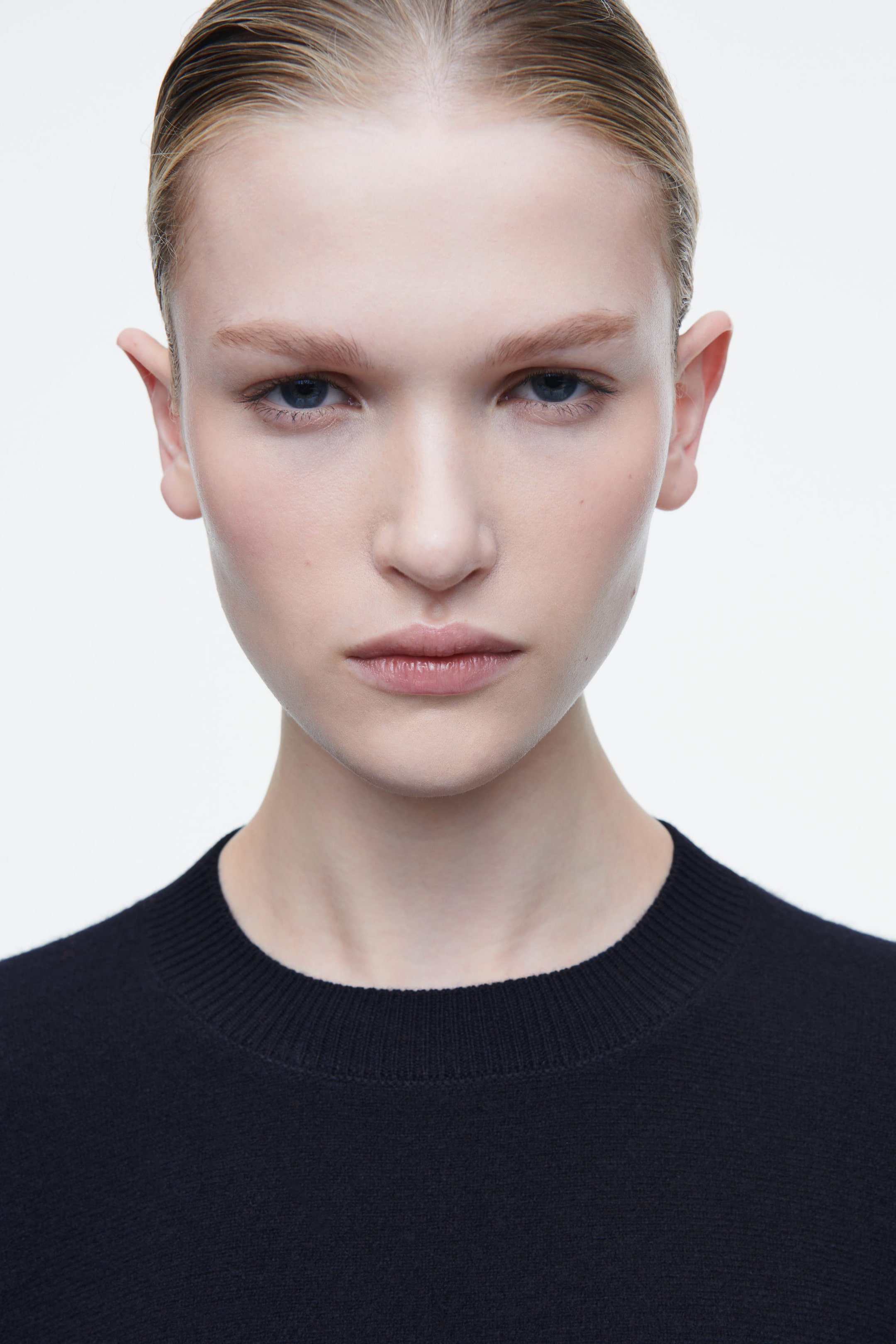 ROUNDED DOUBLE-FACED WOOL JUMPER