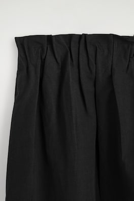 COTTON-LINEN BALLOON MIDI SKIRT — BLACK 5