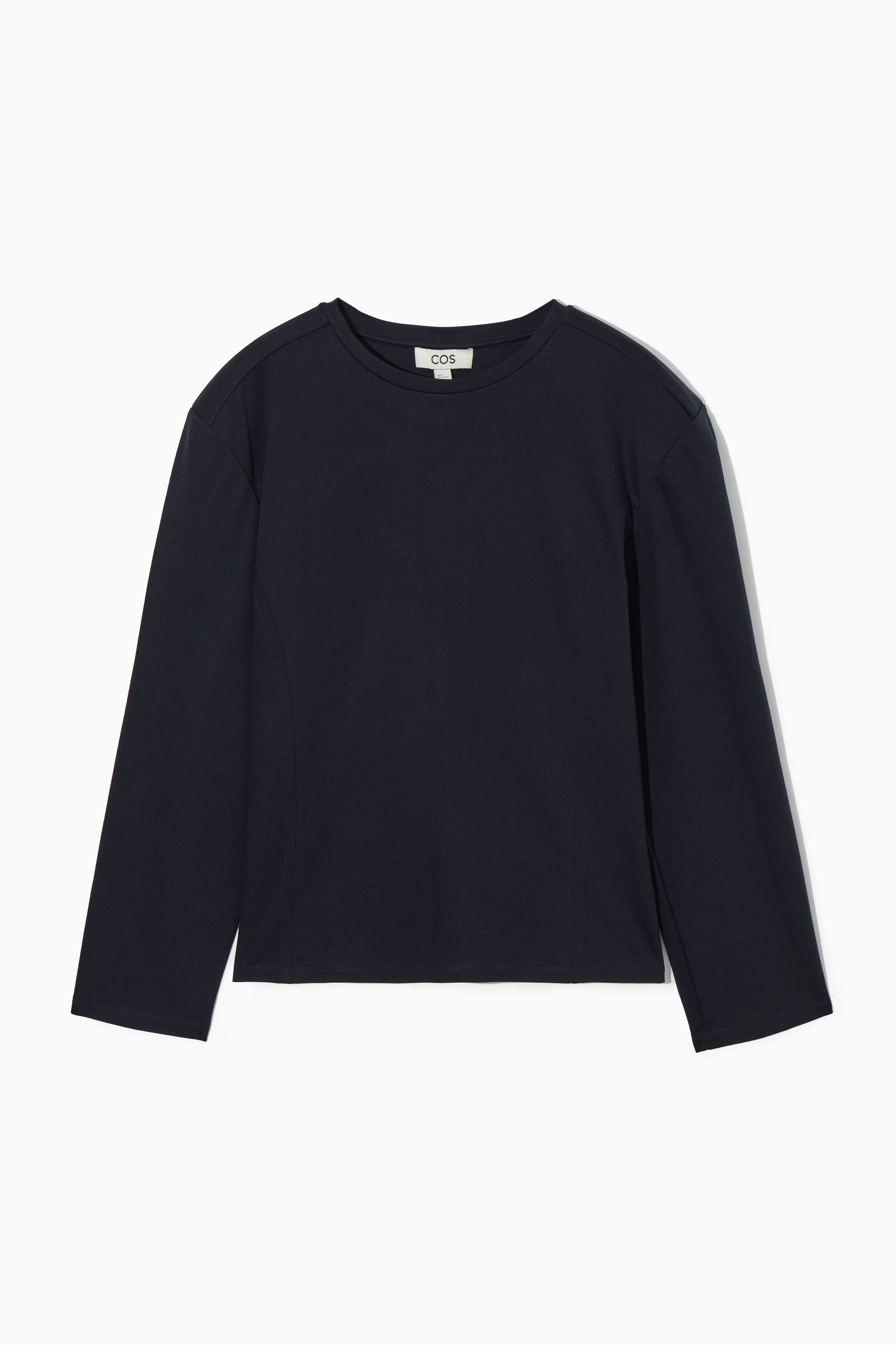 WAISTED LONG-SLEEVED TOP - NAVY | COS