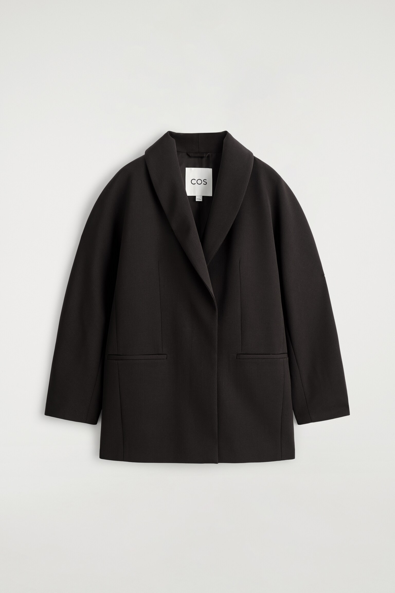 SHAWL-COLLAR WOOL-BLEND BLAZER - BRUN FONCÉ - 2