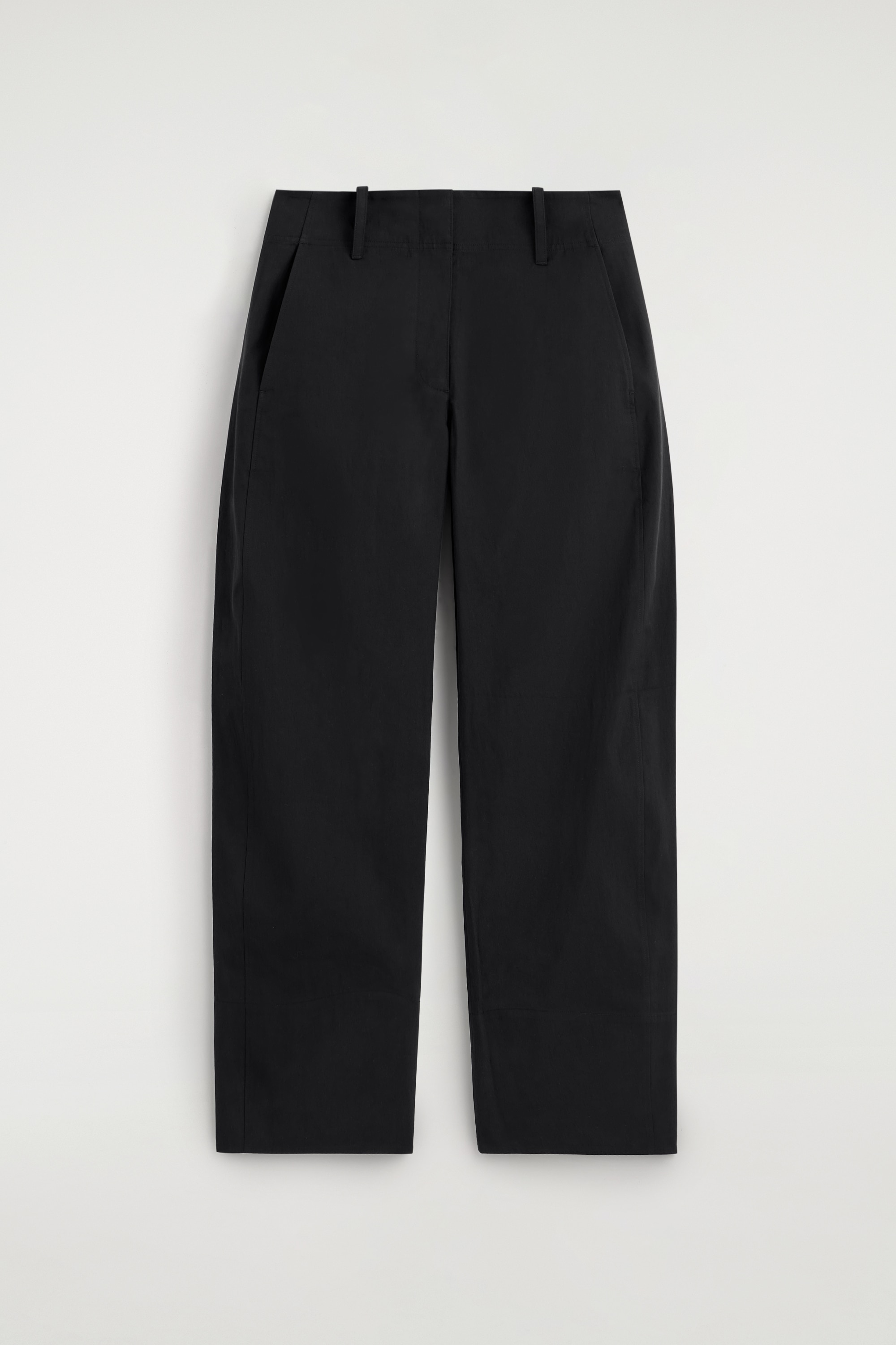 PANTALONI BARREL IN COTONE PIMA - NERO/BIANCO
